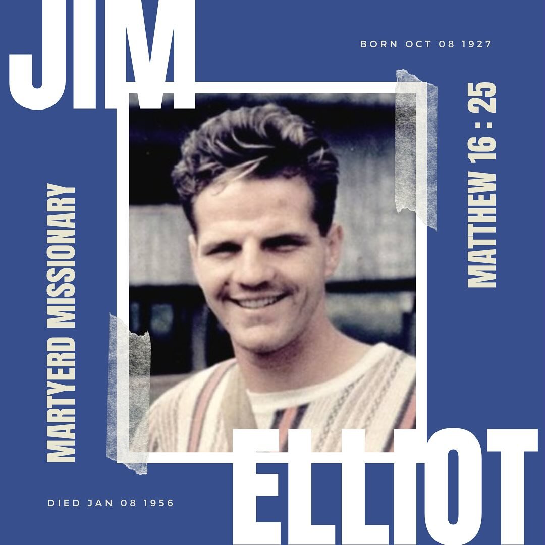 Missions Spotlight🌎 

Following the call of the Lord, Jim and his Wife Elisabeth traveled into the Ecuadorian jungle. On January 8, 1956, while attempting to make contact with the people of the Auca/Waodani tribe, Jim and four other missionaries wer