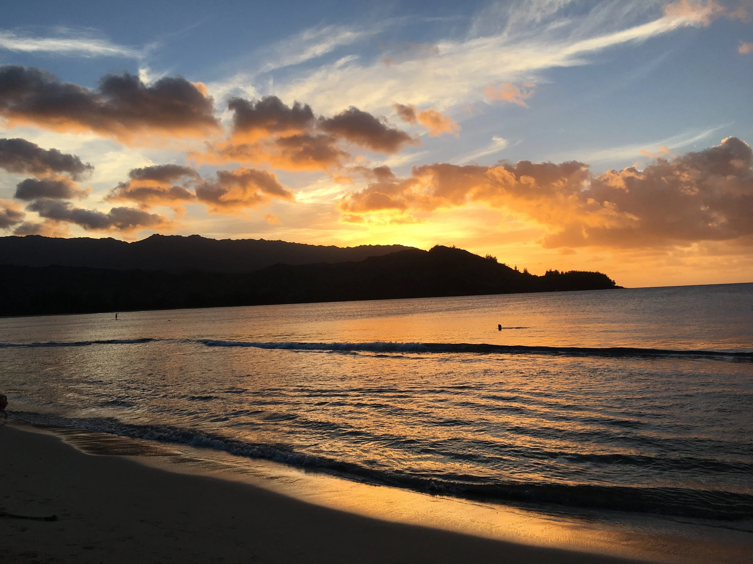 Hanalei Bay at Sunset