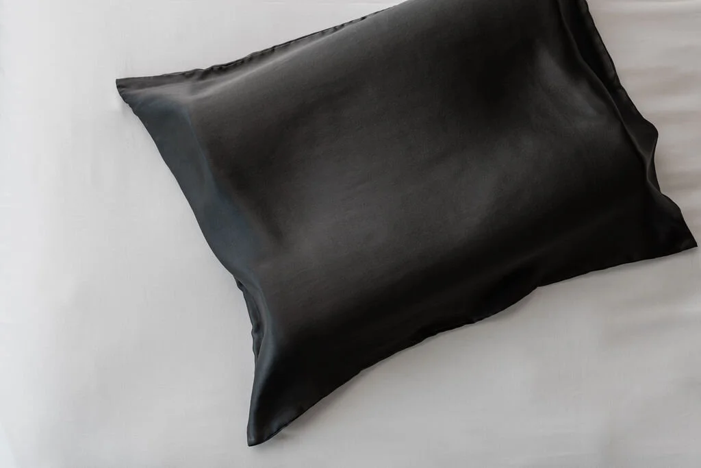 grey satin pillowcase