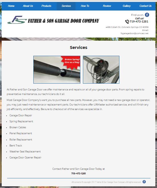 Updated Website Live Father Son Garage Door Company