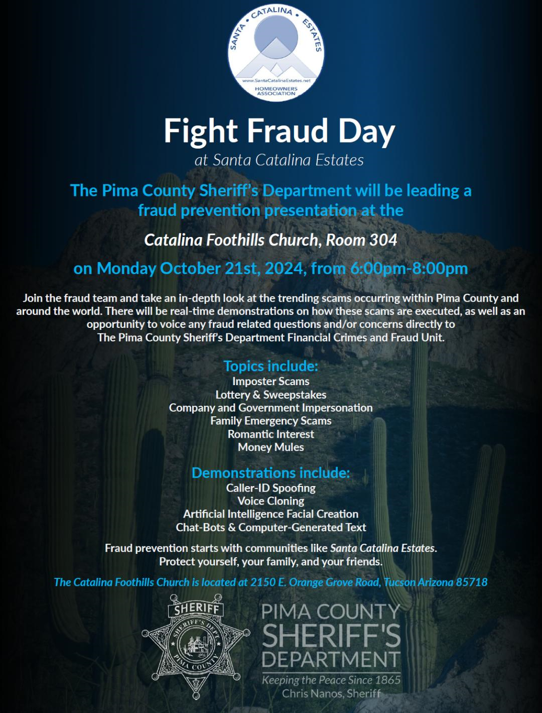Join us Monday 10/21 for the Fraud Prevention Seminar! 