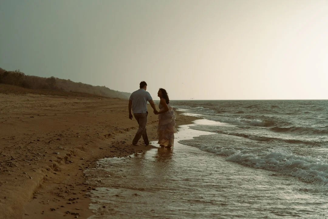 Rainy, Indiana Dunes Engagement - Seth &amp; Sophi