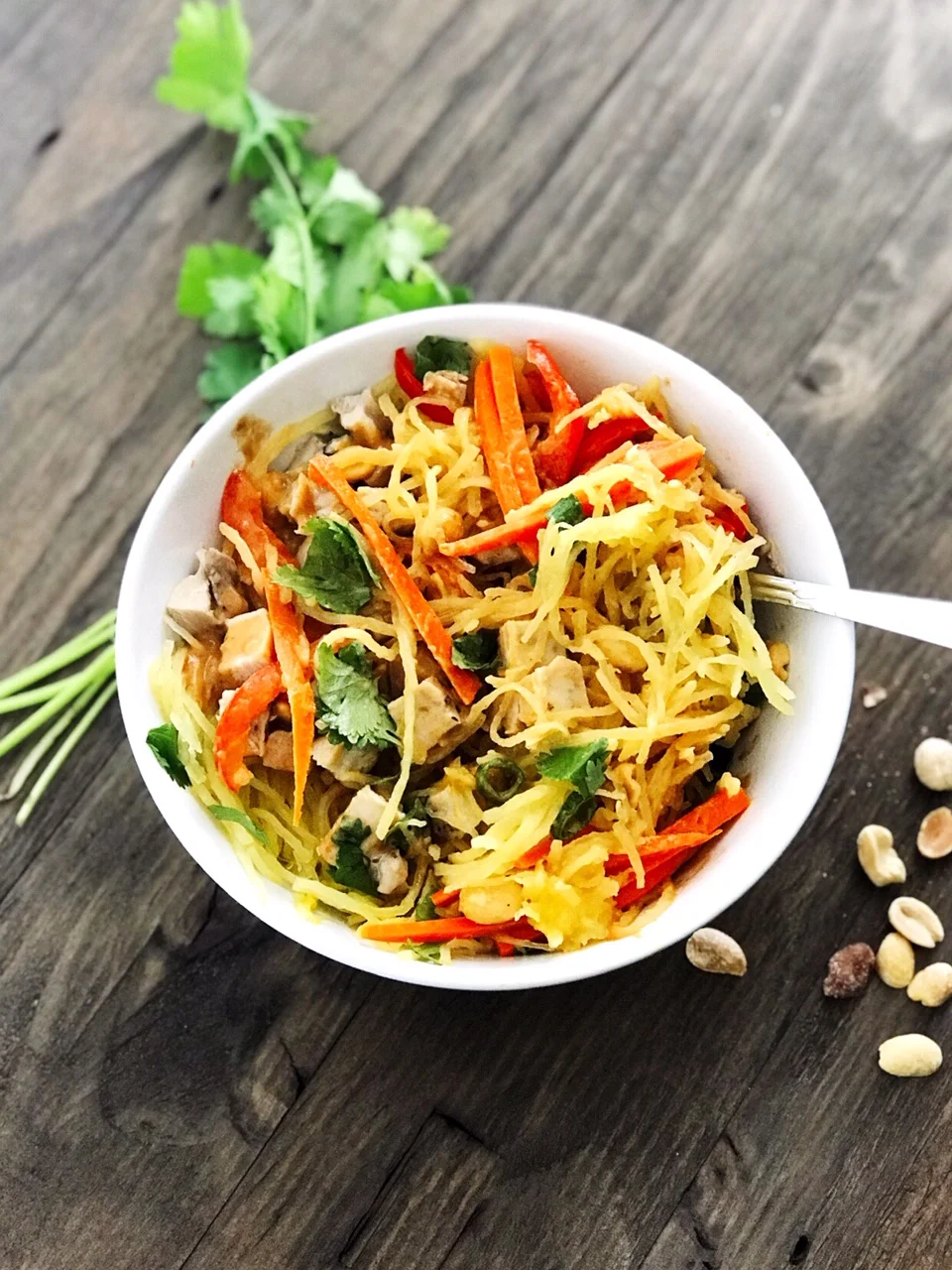 Thai Peanut Spaghetti Squash Bowl