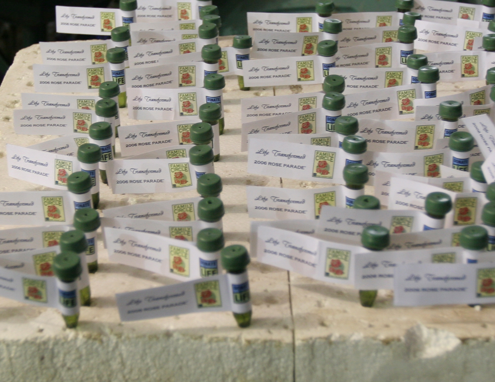 Dedicated roses were housed in vials tagged with personal messages of love, hope and remembrance. (Photo: Scott Weersing)