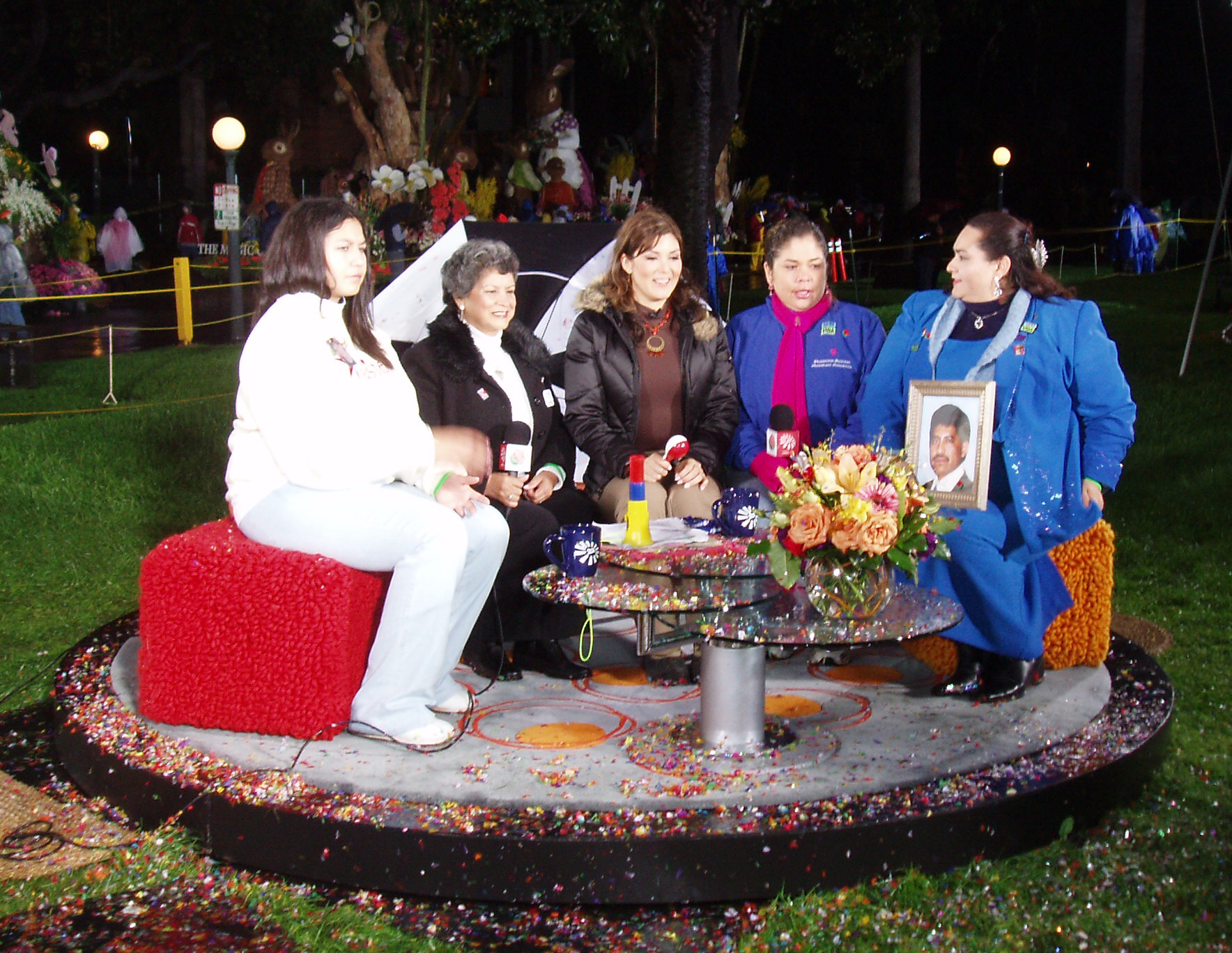 The Telemundo pre-parade show interviewed riders America Leyva, Myriam Correa-Sherman, Sahra Torres-Rivera and Edith Gonzalez. (Photo: Bryan Stewart)