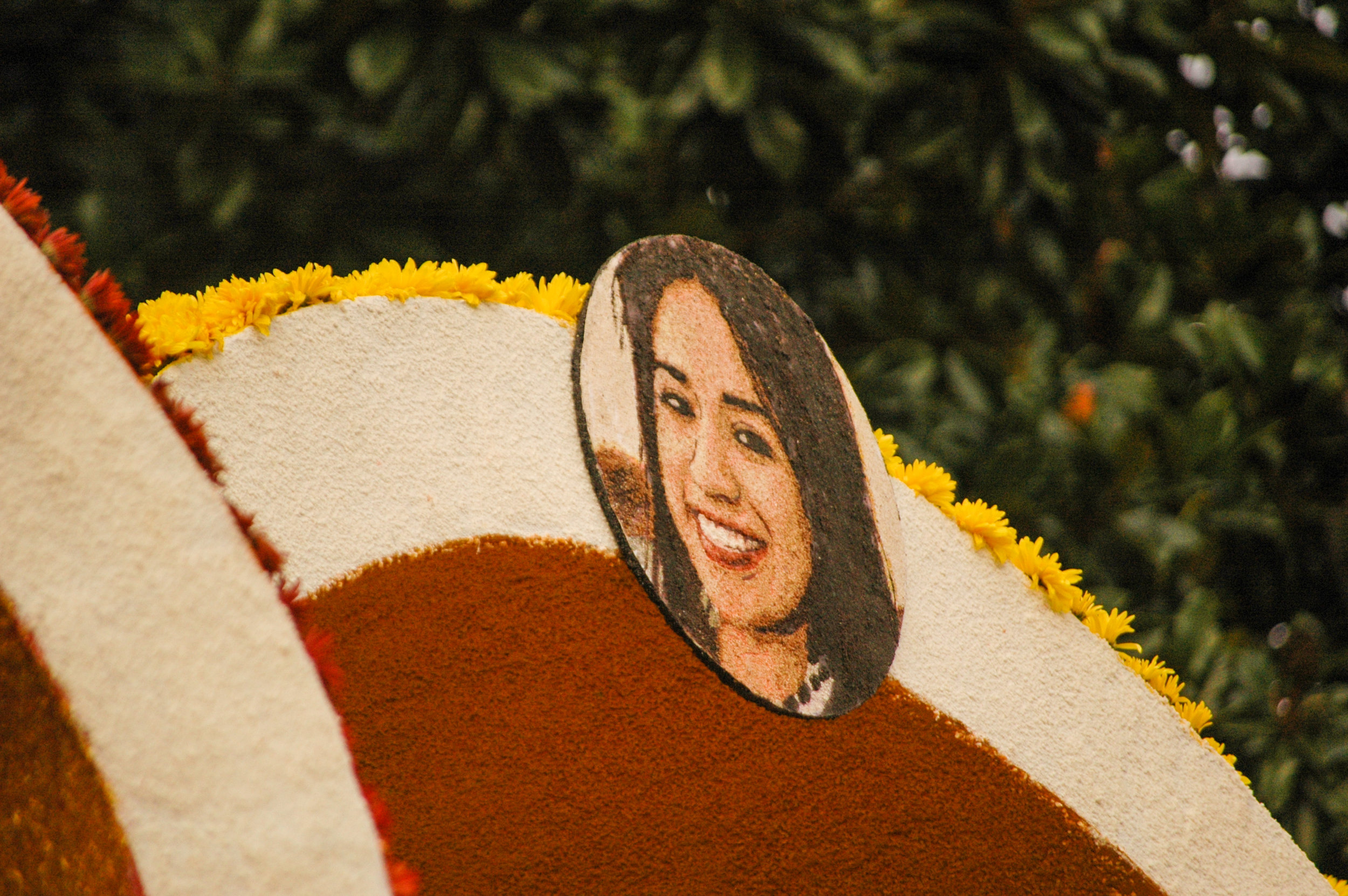 The portrait of Sandra Mariana Velazquez graced the heart-shaped, rollercoaster-style tracks. (Photo:Scott Weersing)