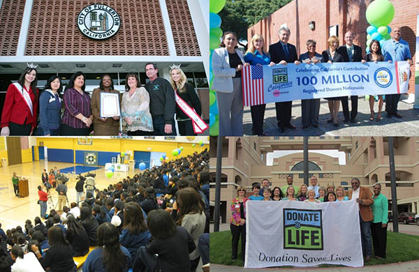 Ambassadors were directed to focus their energy on interventions that had the most potential to impact donation outcomes, including (clockwise from upper left) cities, DMV field offices, hospitals and schools.