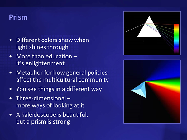 Embedded into the AMAT logo is a prism, a metaphor for the varying perceptions of donation and transplantation by communities of color.