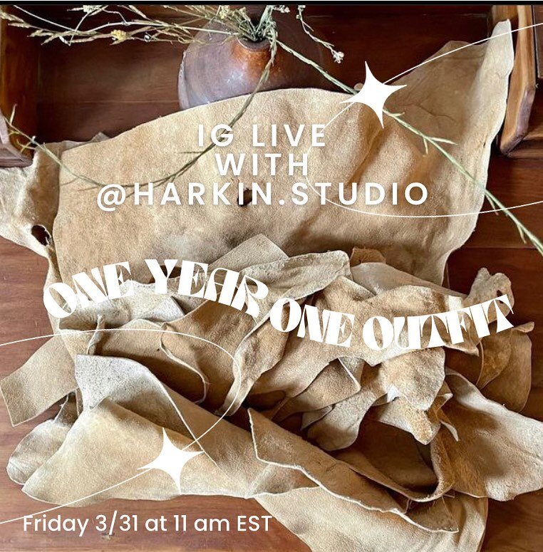 On Friday morning we&rsquo;re going to be chatting with Courtney of @harkin.studio about what she&rsquo;s making for this year&rsquo;s One Year, One Outfit project, what&rsquo;s inspiring her, and what she&rsquo;s learned so far! 

We go live tomorro