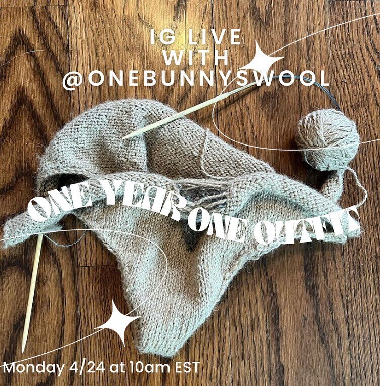 Join us this morning (Monday, 4/24!) as we chat with Sara from @onebunnyswool about what she&rsquo;s making for this year&rsquo;s One Year, One Outfit project, what&rsquo;s inspiring her, and what she&rsquo;s learned so far! 

#rustbeltfibershed #fib