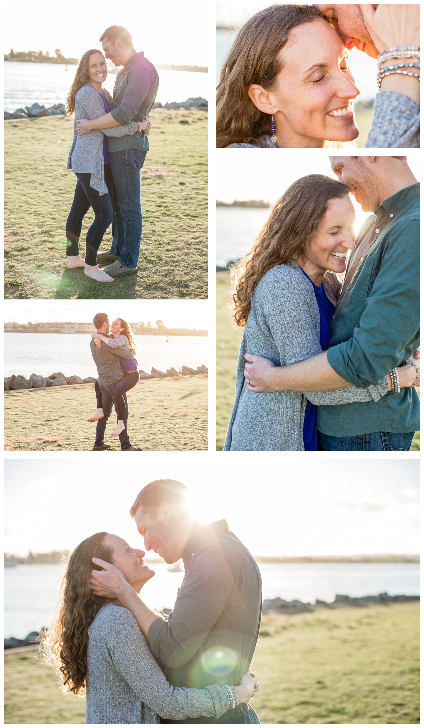 couple photo collage with light flares
