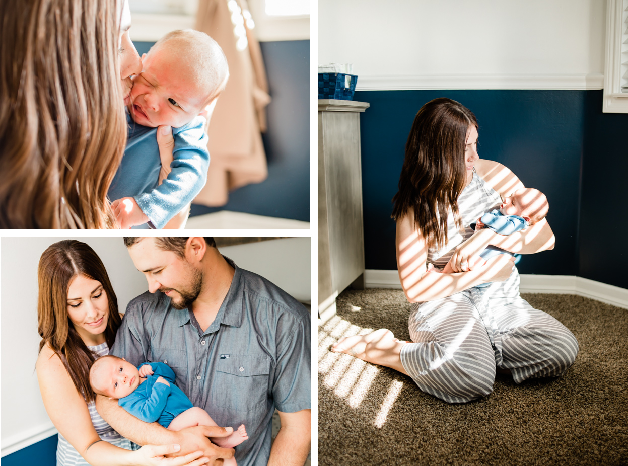 newborn lifestyle collage mom with baby