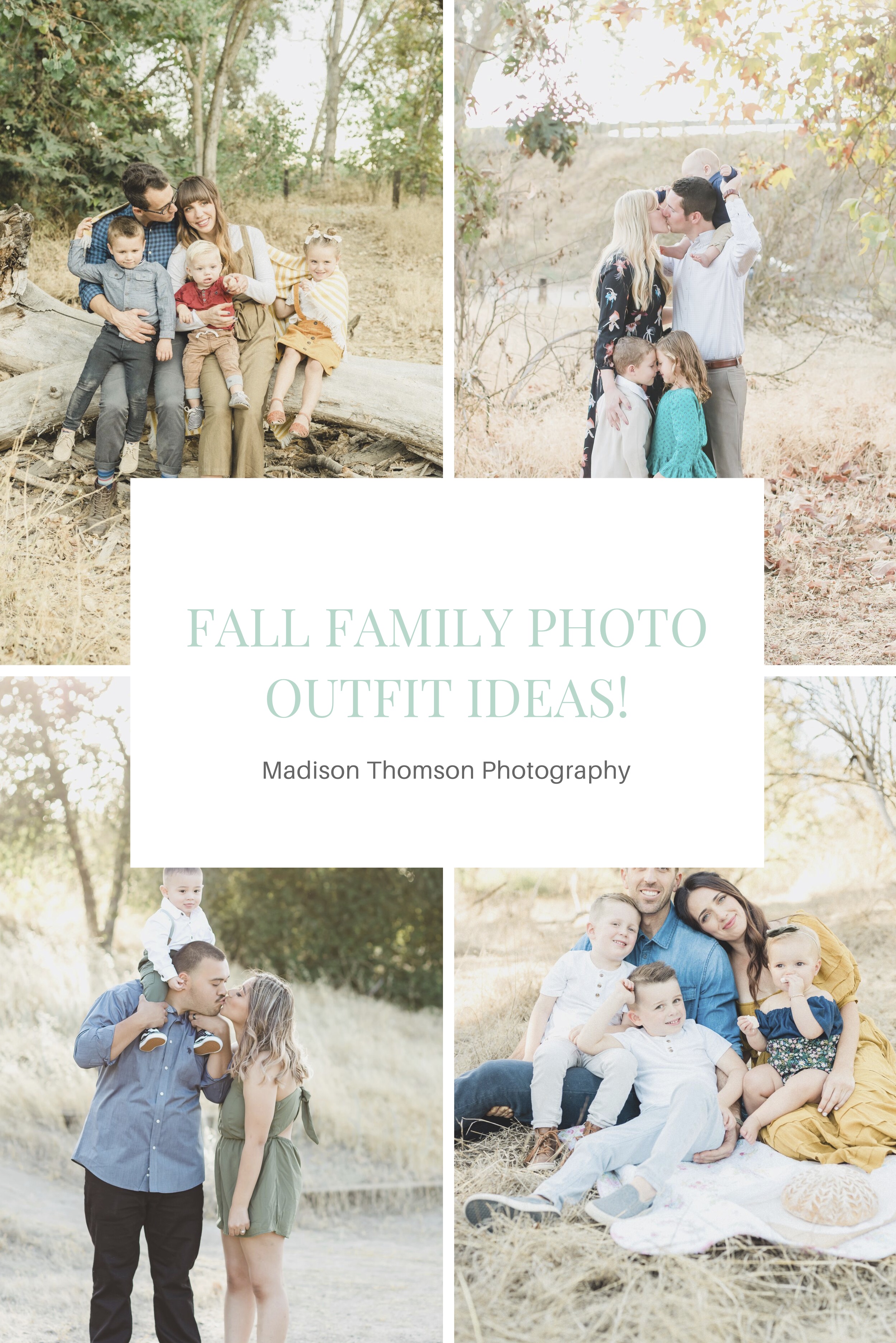 collage and graphic of fall family photos