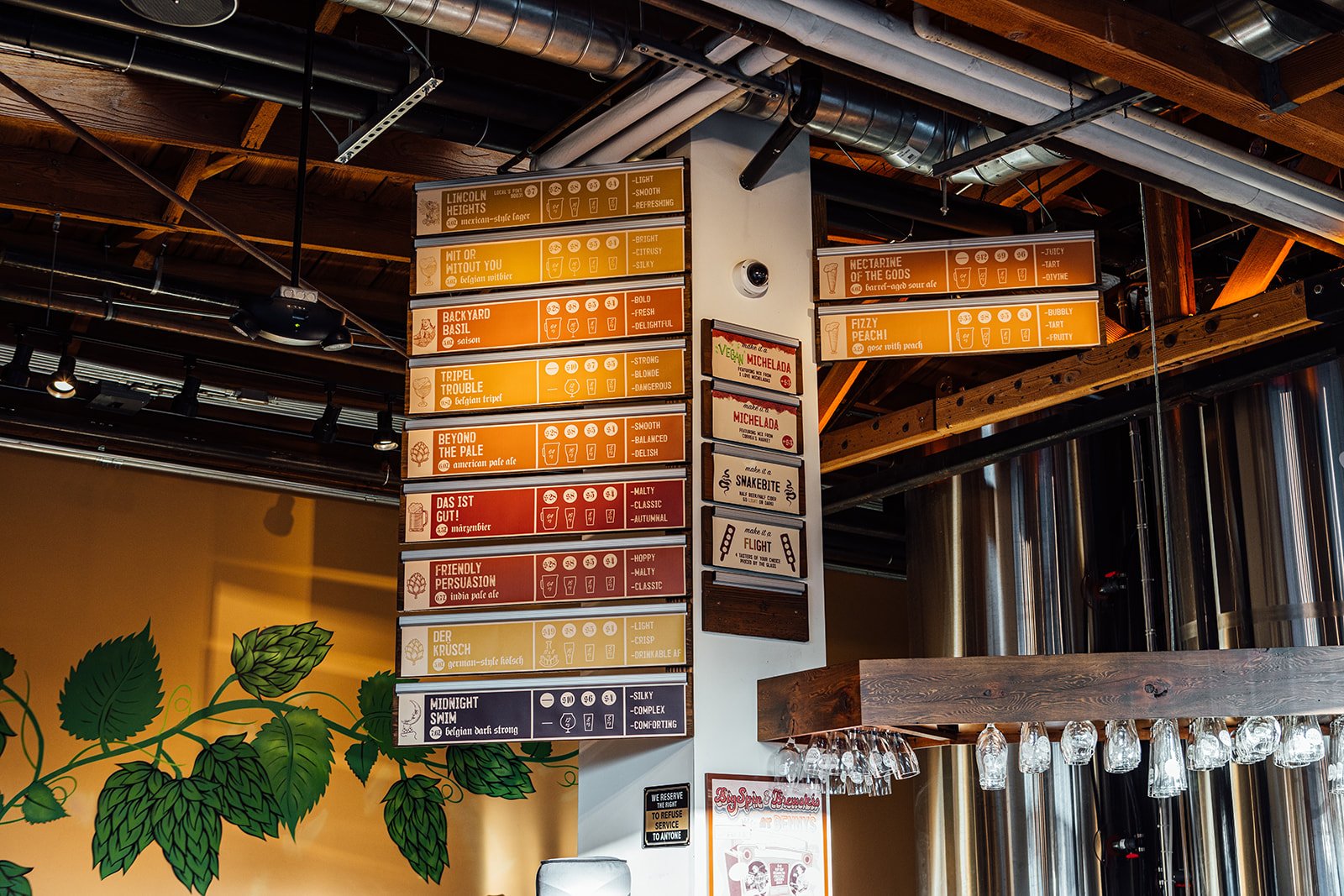 A view of the menu boards. Not current menu