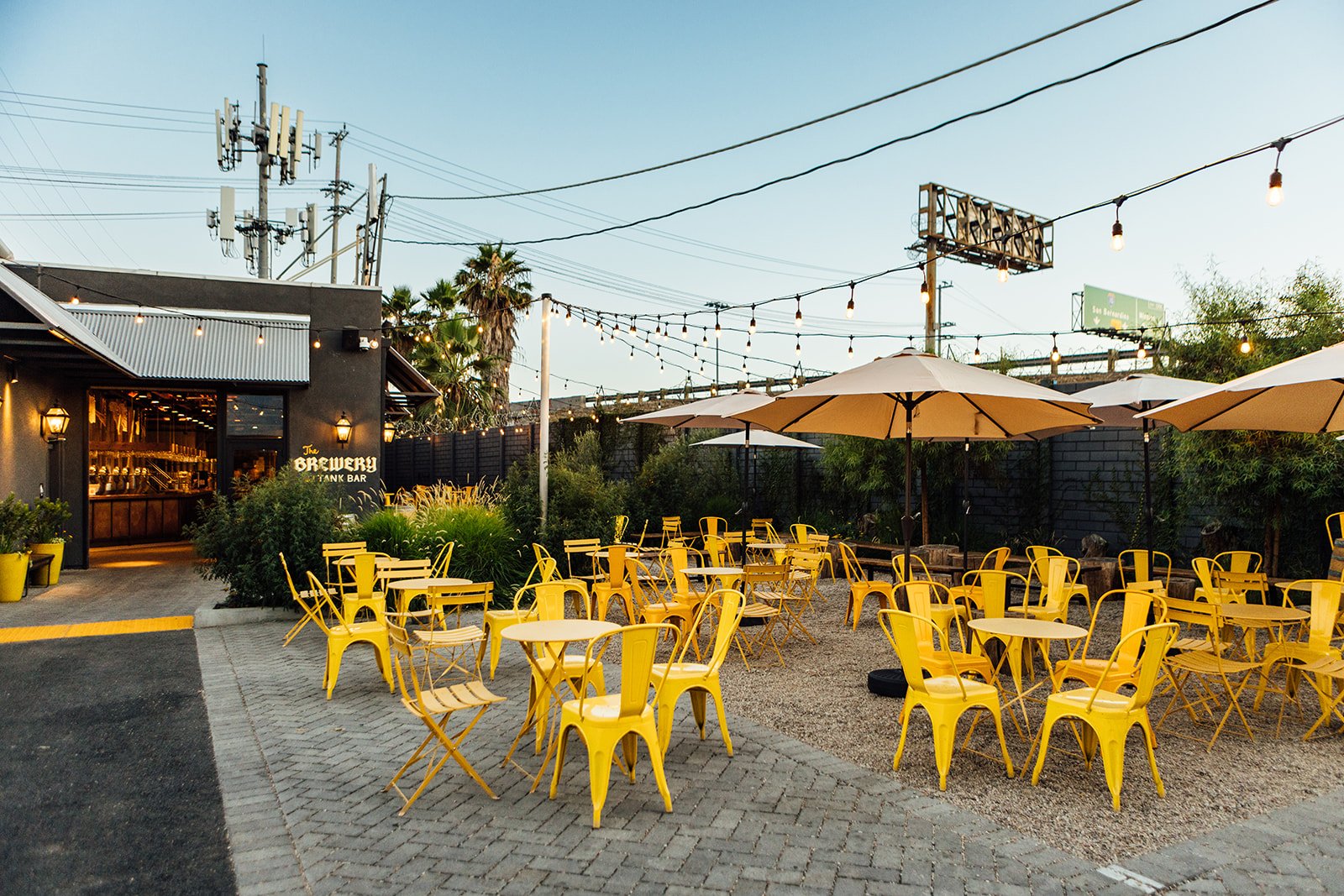 A view of the beer garden from the cider house entrance