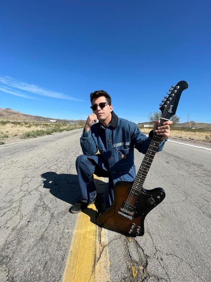 Musician in the desert