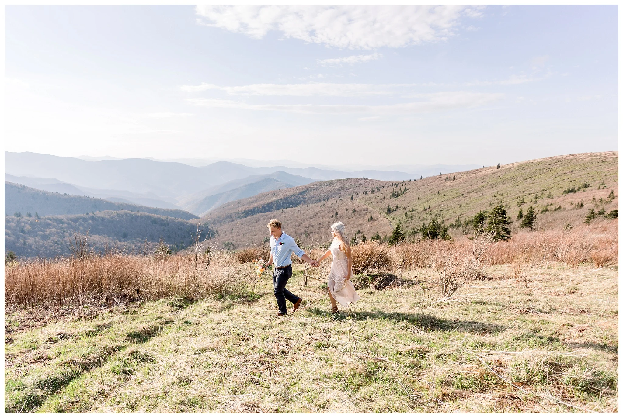 Elopement with Ceremony Musician at Black Balsam Knob in Pisgah National Forest near Asheville, North Carolina