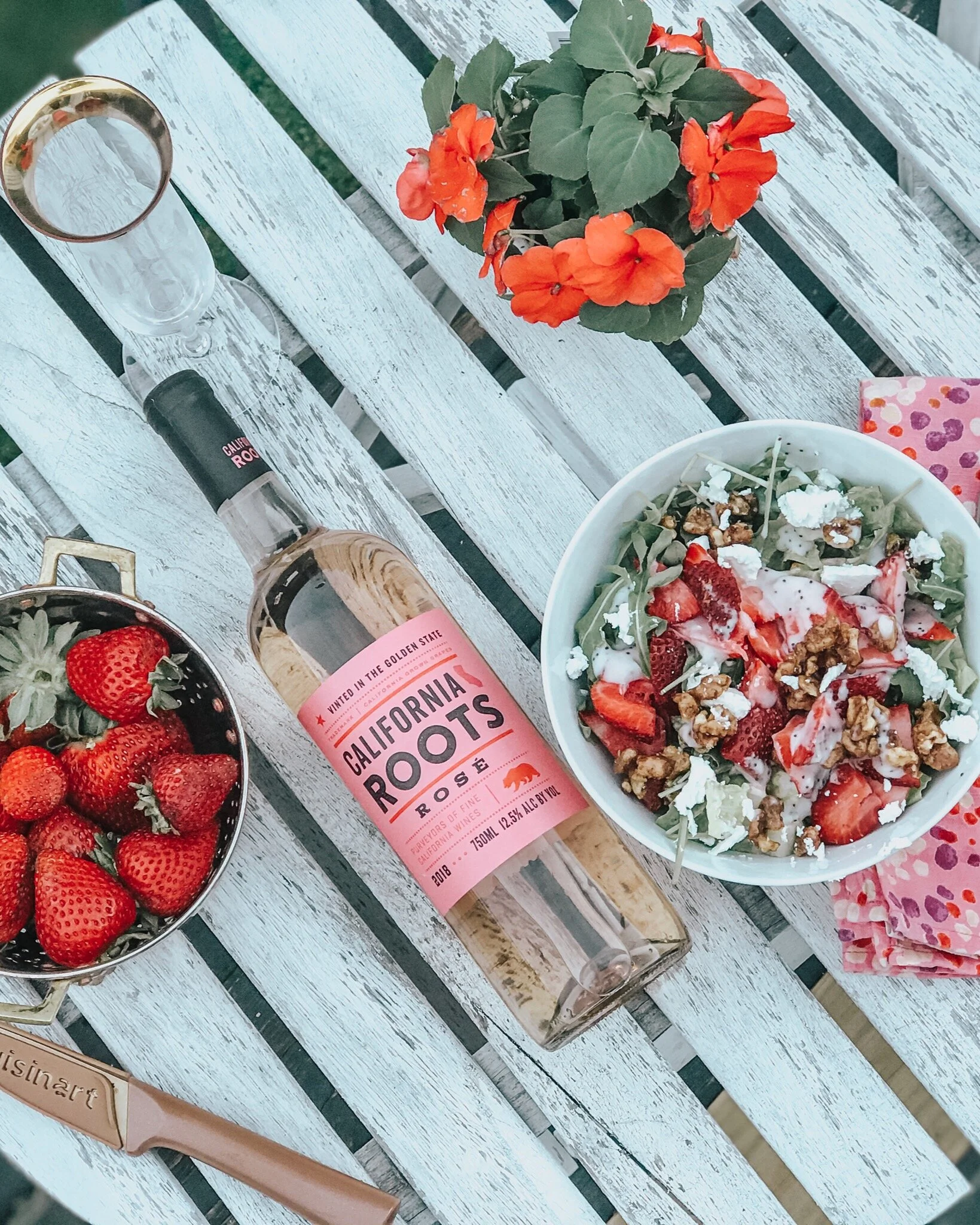 Strawberry Salad on the Patio