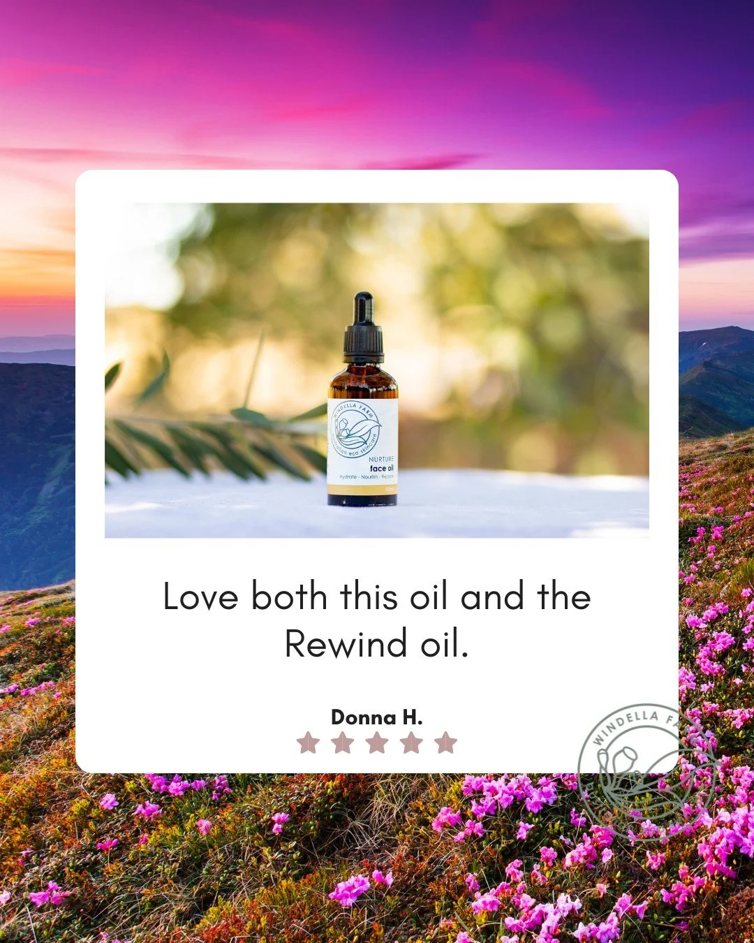 Some products just earn their place in your daily routine.

Donna shared this lovely review with us:
&ldquo;Love both this oil and the Rewind Oil.&rdquo;

Our Nurture Face Oil is a blend of deeply hydrating plant oils that work to soften, smooth and 