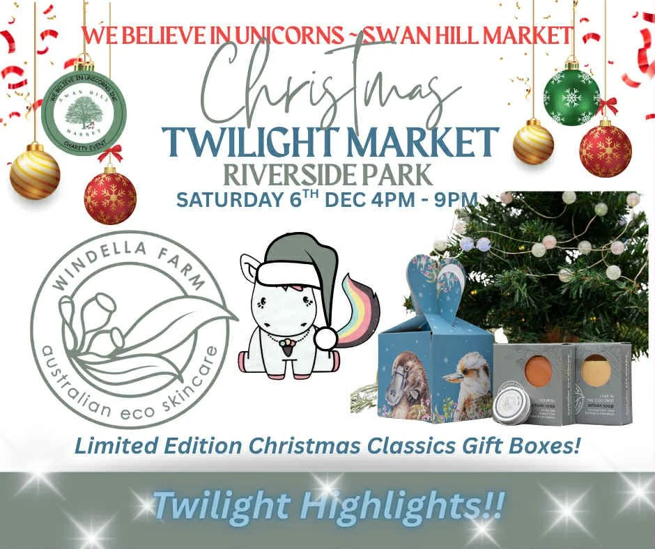 Swan Hill, we are coming your way for the Christmas Twilight Market!!

Join us at Riverside Park TOMORROW from 4pm to 9pm for an evening of festive shopping, live music and plenty of local makers. It is one of the most magical nights of the season an