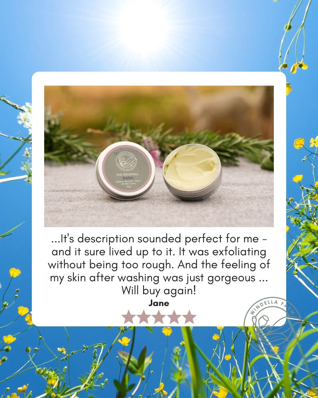This one&rsquo;s a milestone for me.
The very first review for The Renewal Balm and I&rsquo;m honestly so chuffed.

I poured a lot into creating this product, something gentle but effective, simple to use and genuinely enjoyable. Hearing that it&rsqu