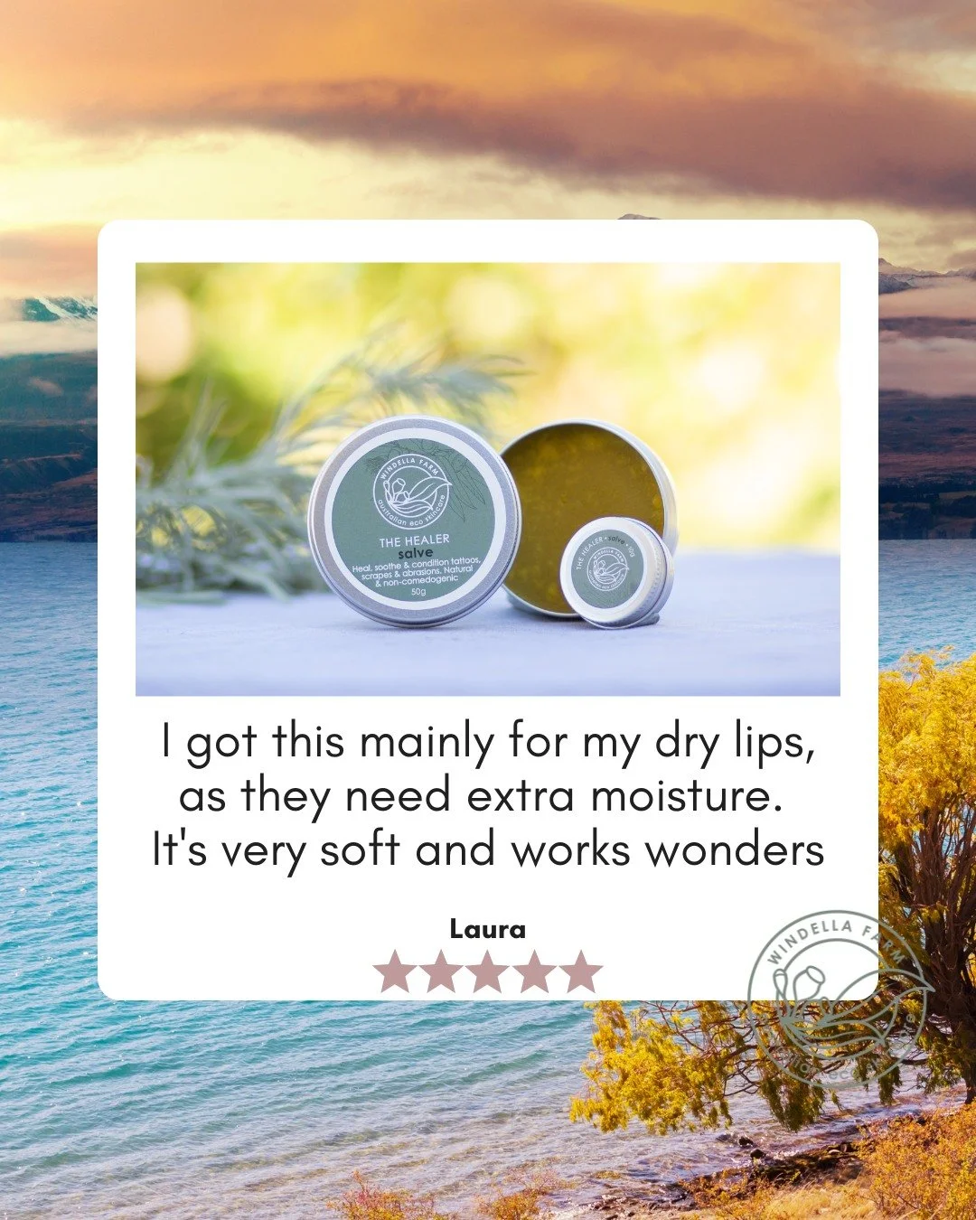 Proof that The Healer earns its keep well beyond the medicine cabinet.

Originally picked up for dry, thirsty lips, this one quickly becomes a go to for all those little dry, rough or weather beaten moments. Soft, rich and seriously effective.

Revie