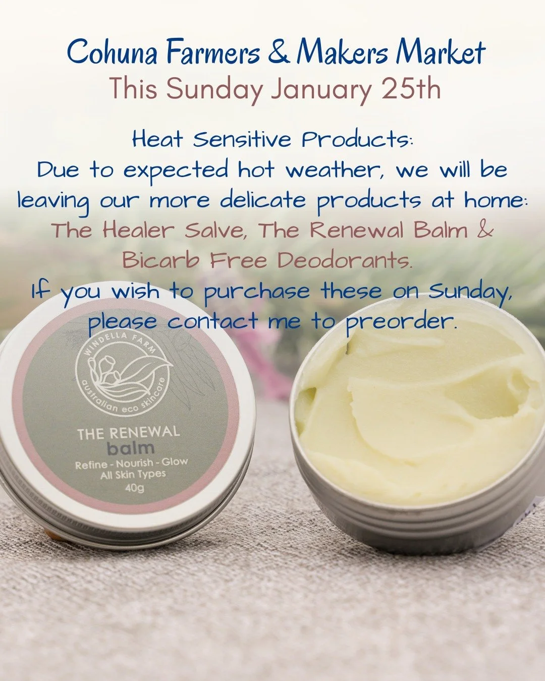 Planning to shop with us this weekend at the Cohuna Farmers &amp; Makers Market? Please read this important info to make the most of your visit...