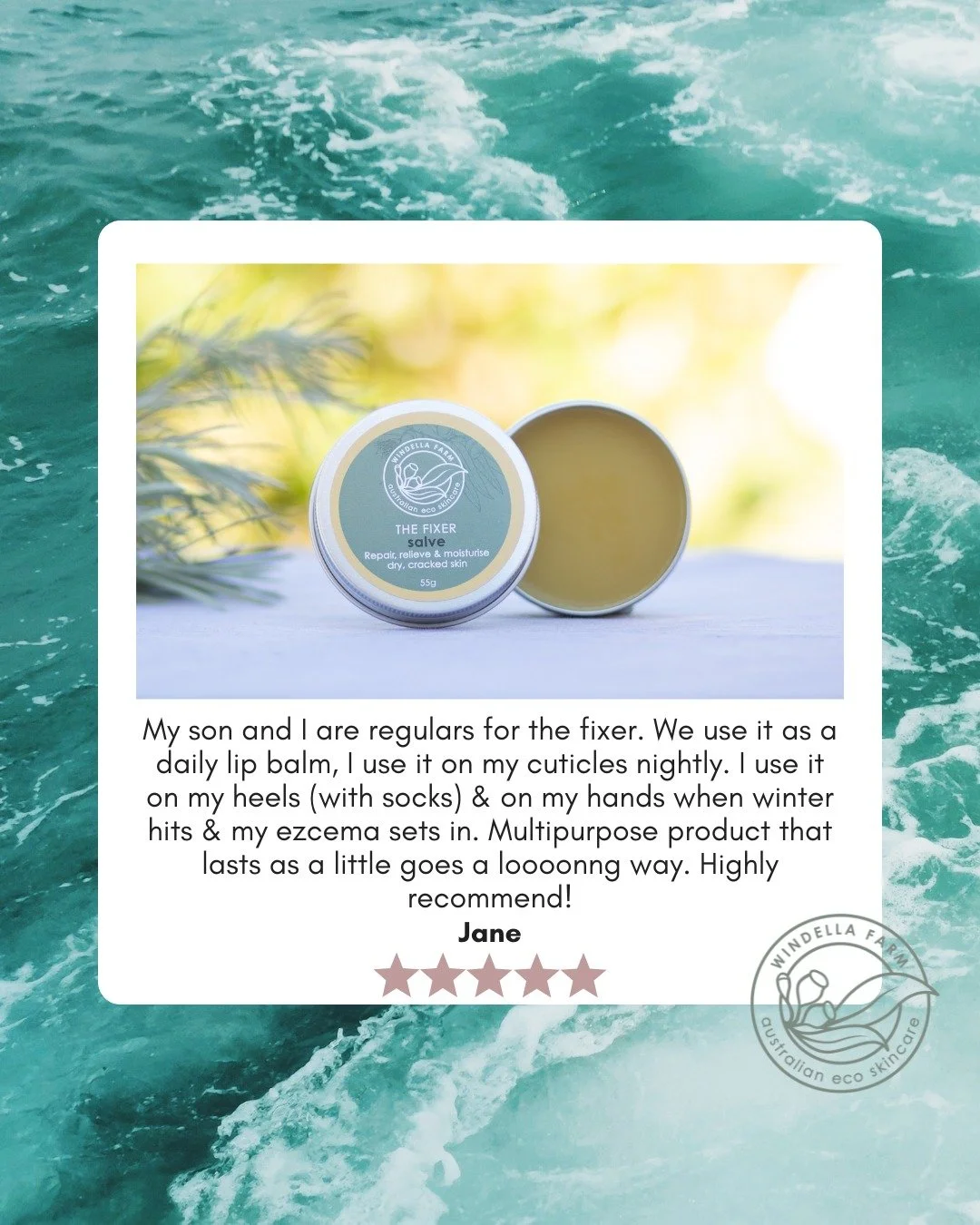 One tin. So many uses.

From lips and cuticles to hardworking hands and winter heels, The Fixer Salve is one of those products you keep reaching for. A little really does go a long way, which is exactly how we like it.

Real words from a real custome