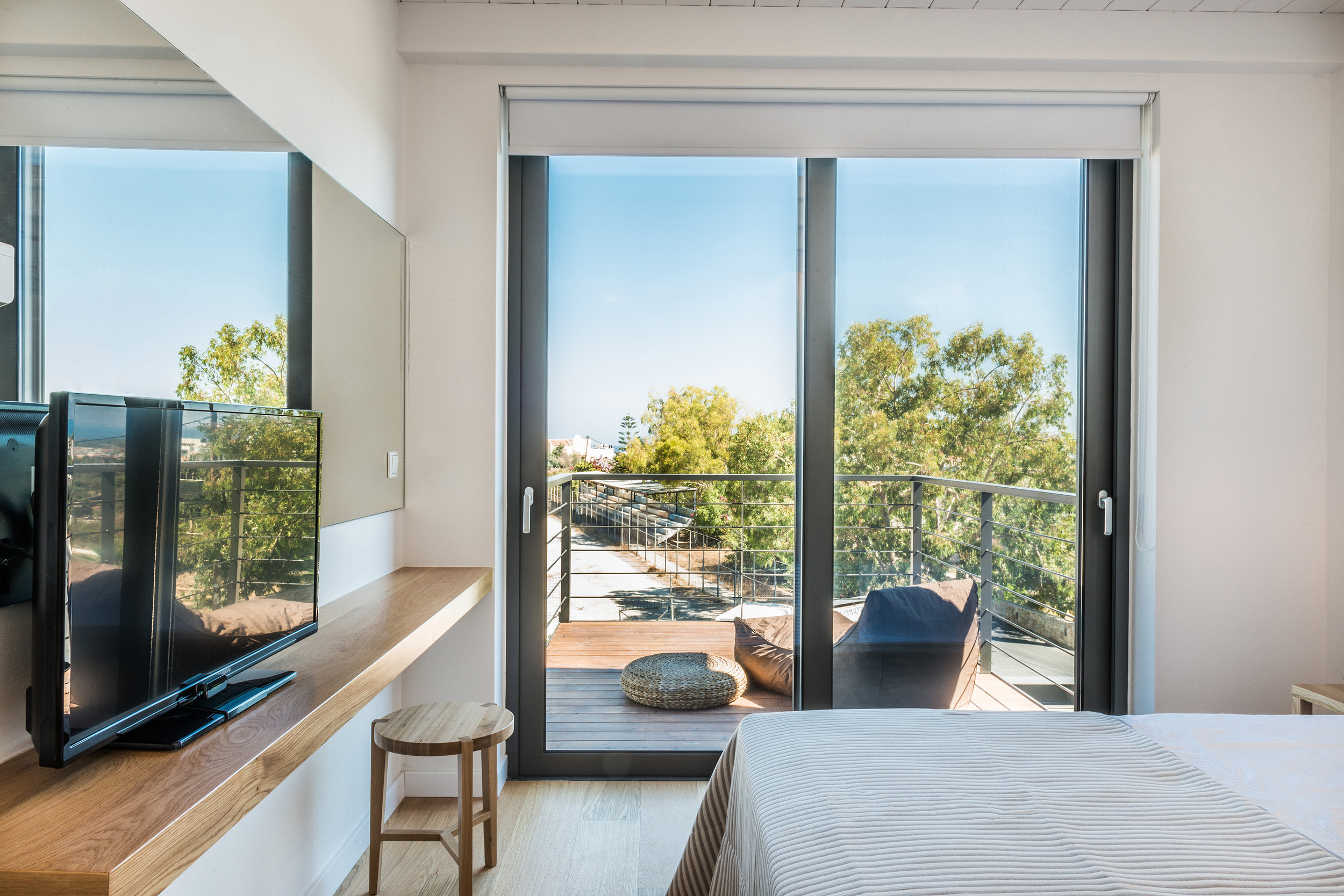 master bedroom and balcony