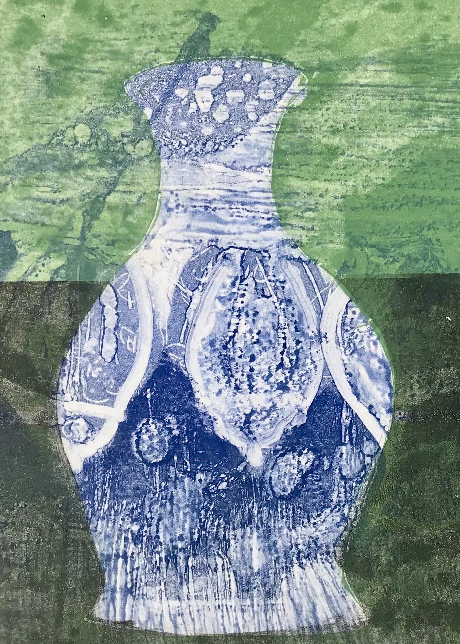 Blue and White Ceramic Pot 