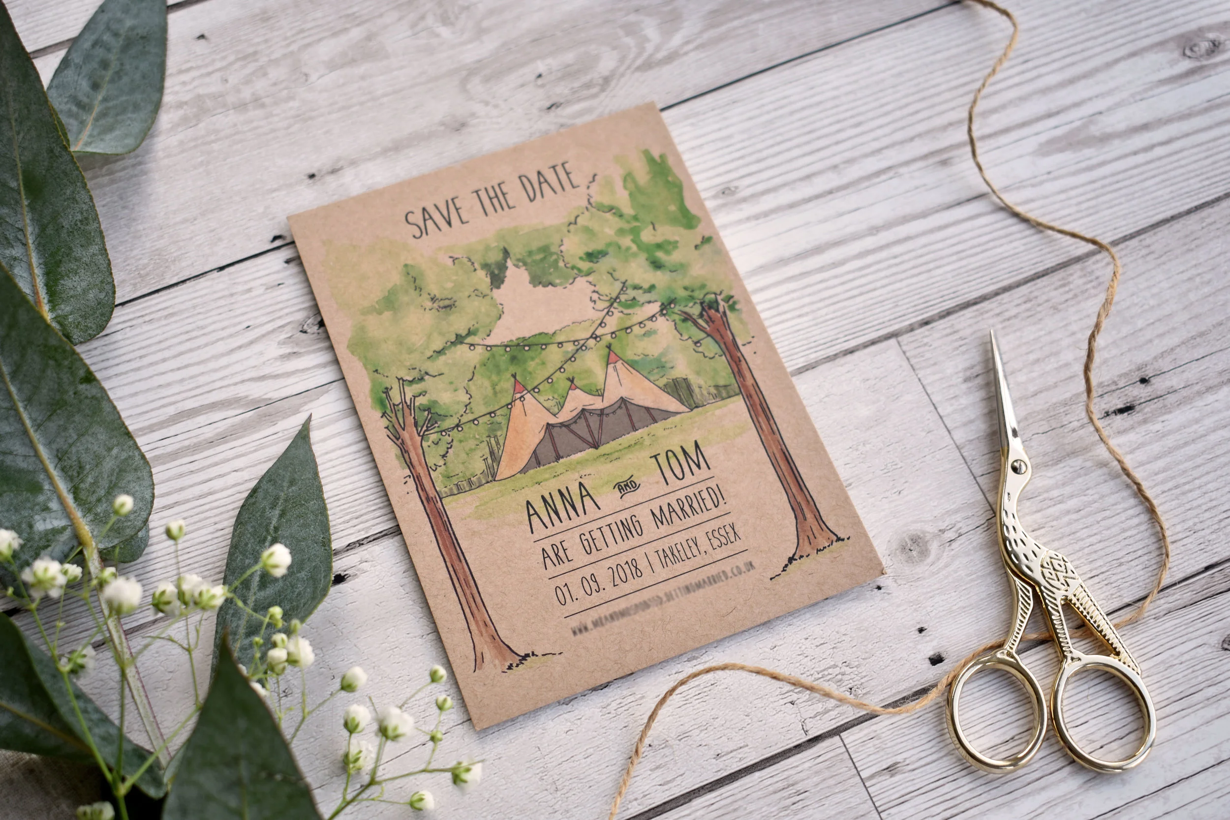 Tipi Wedding Save The Date Card