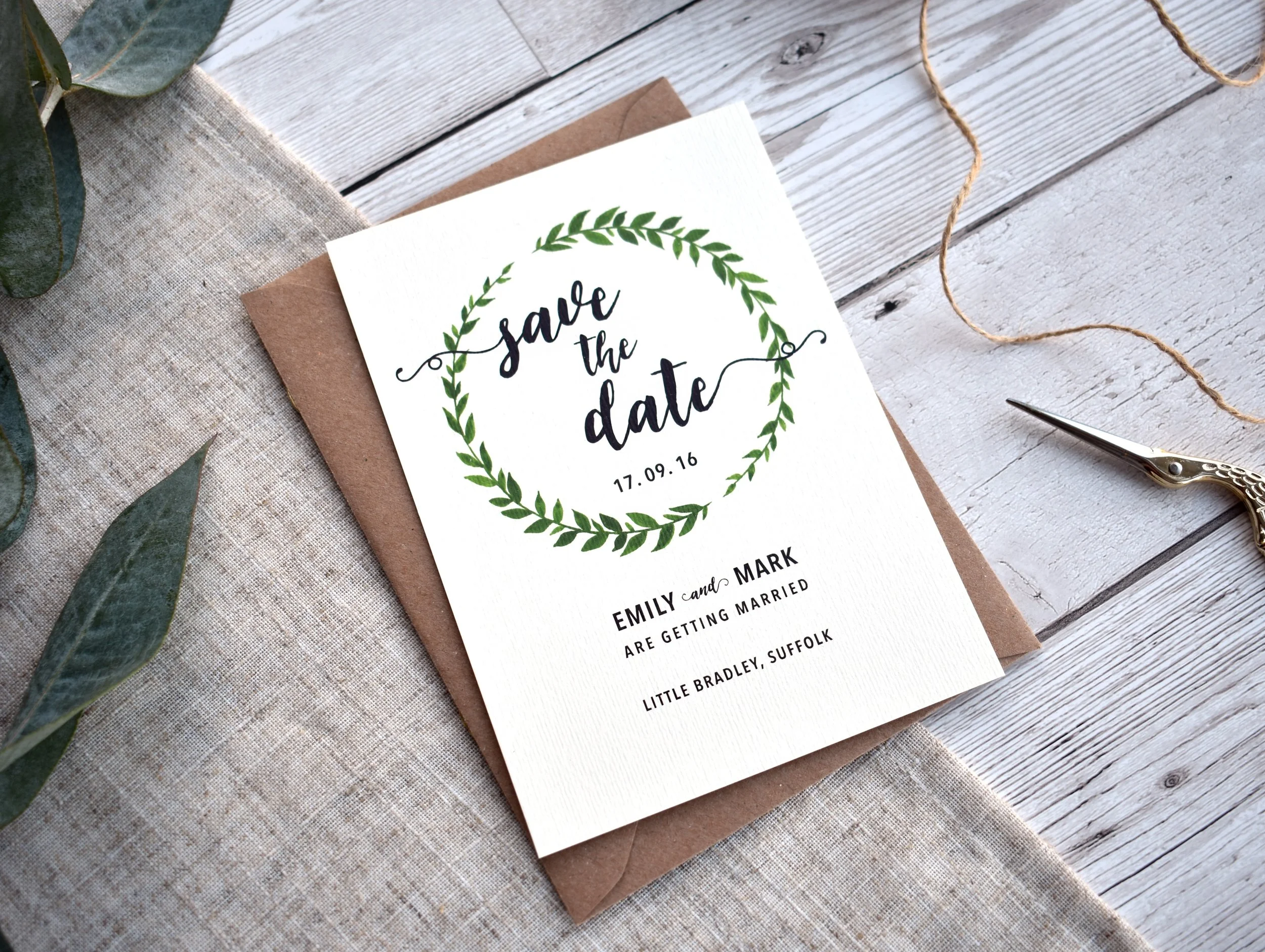 Botanical Wreath Save The Date