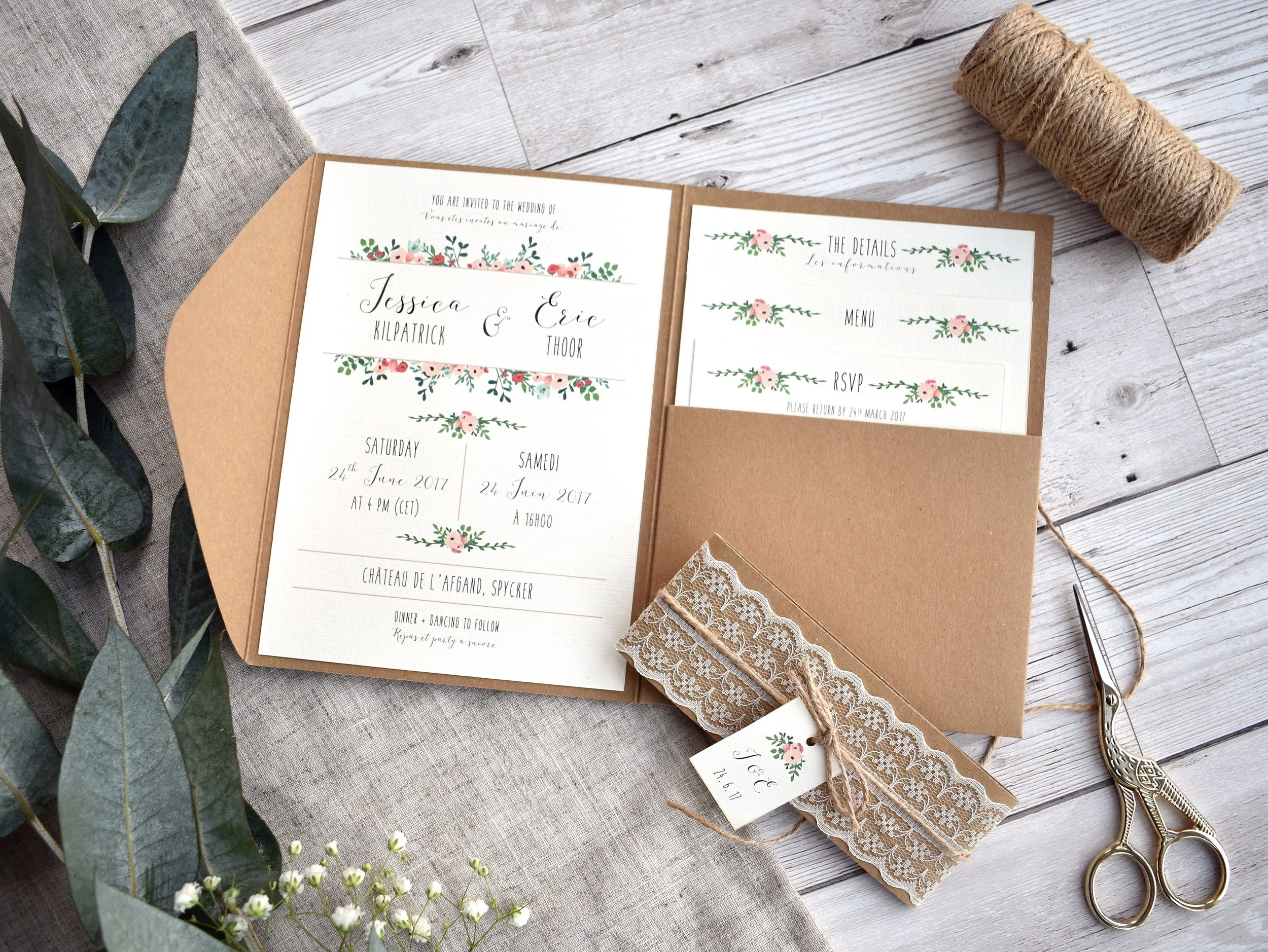 Rustic Beauty Wedding Invitation Set