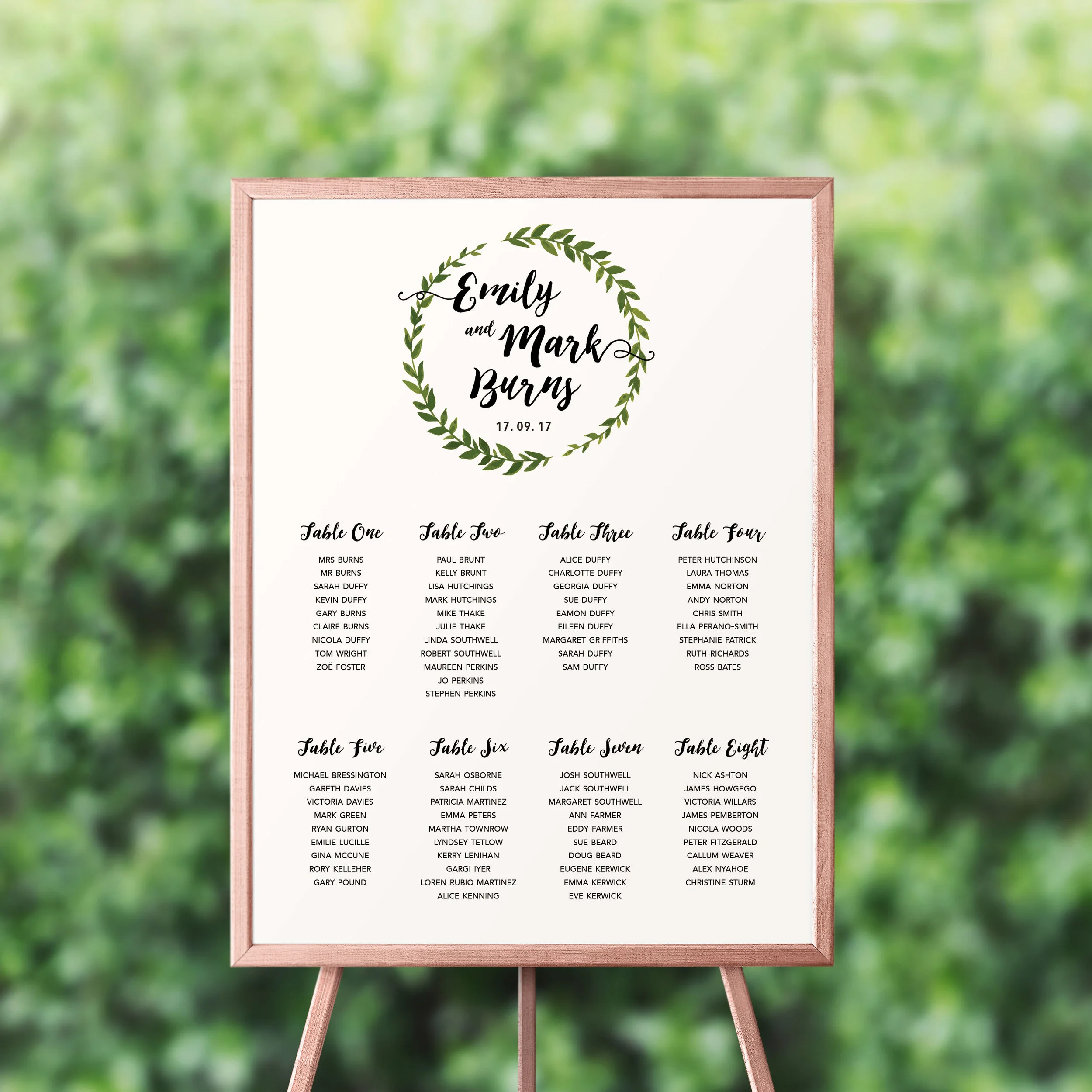 Botanical Band Table Plan