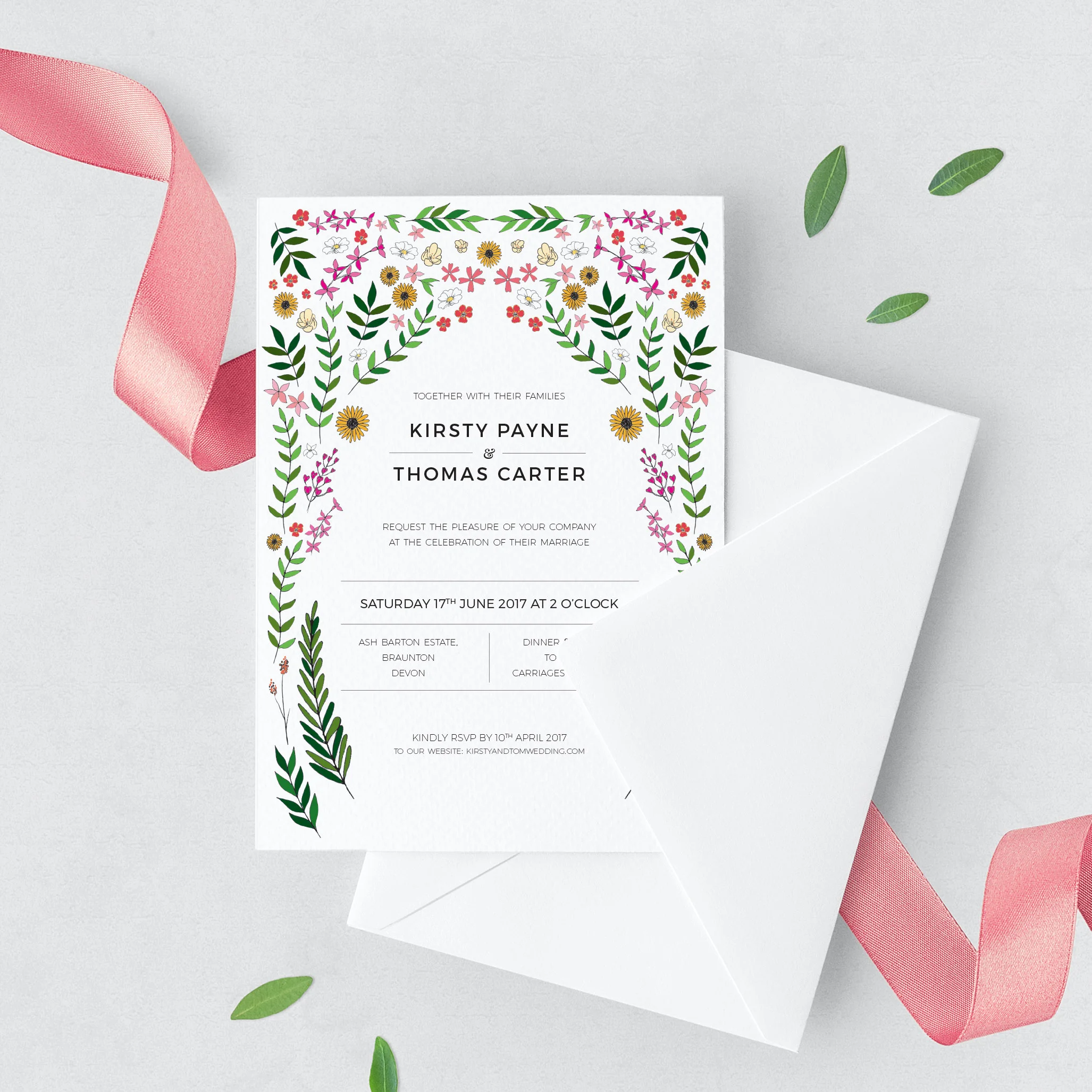Floral kaleidoscope Invitation Set 