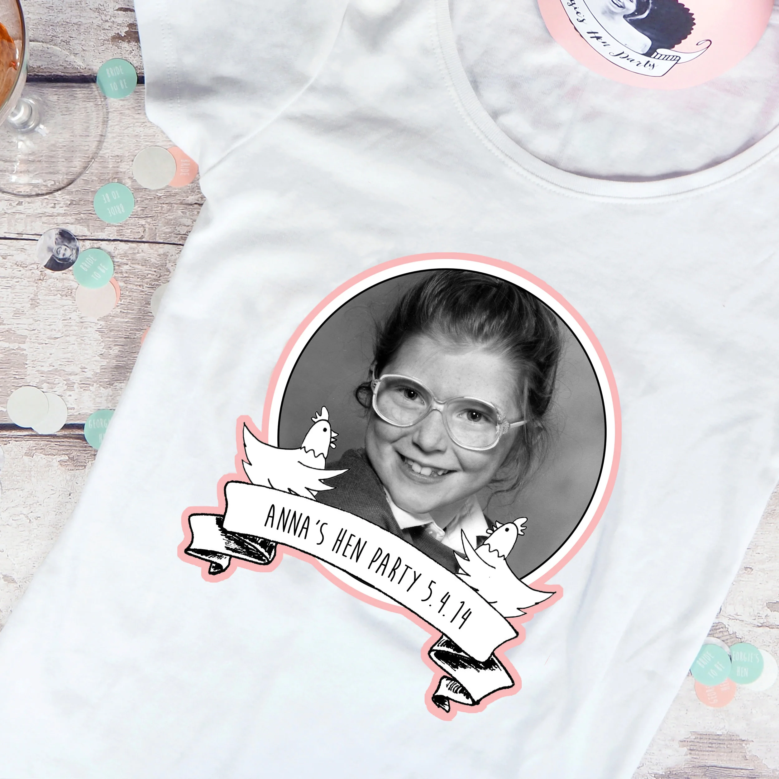 Personalised Iron-on Hen Party T-Shirt Transfers