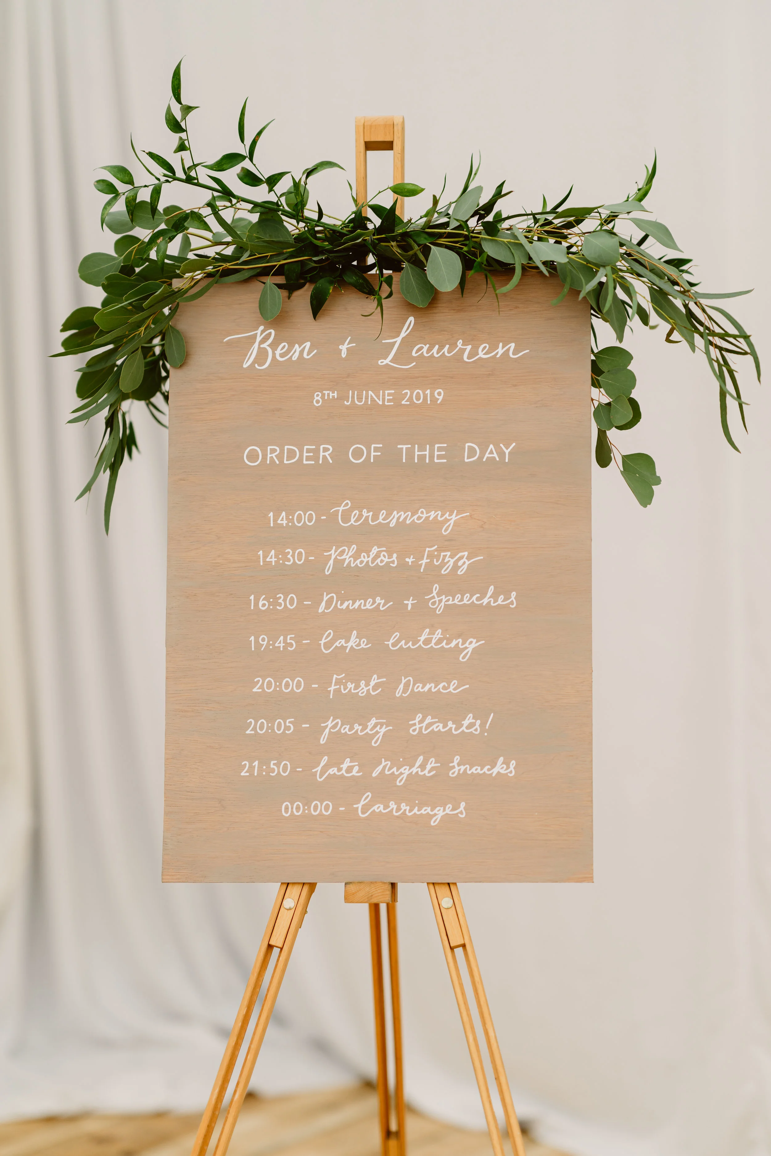 Order of the Day Hand-lettered sign