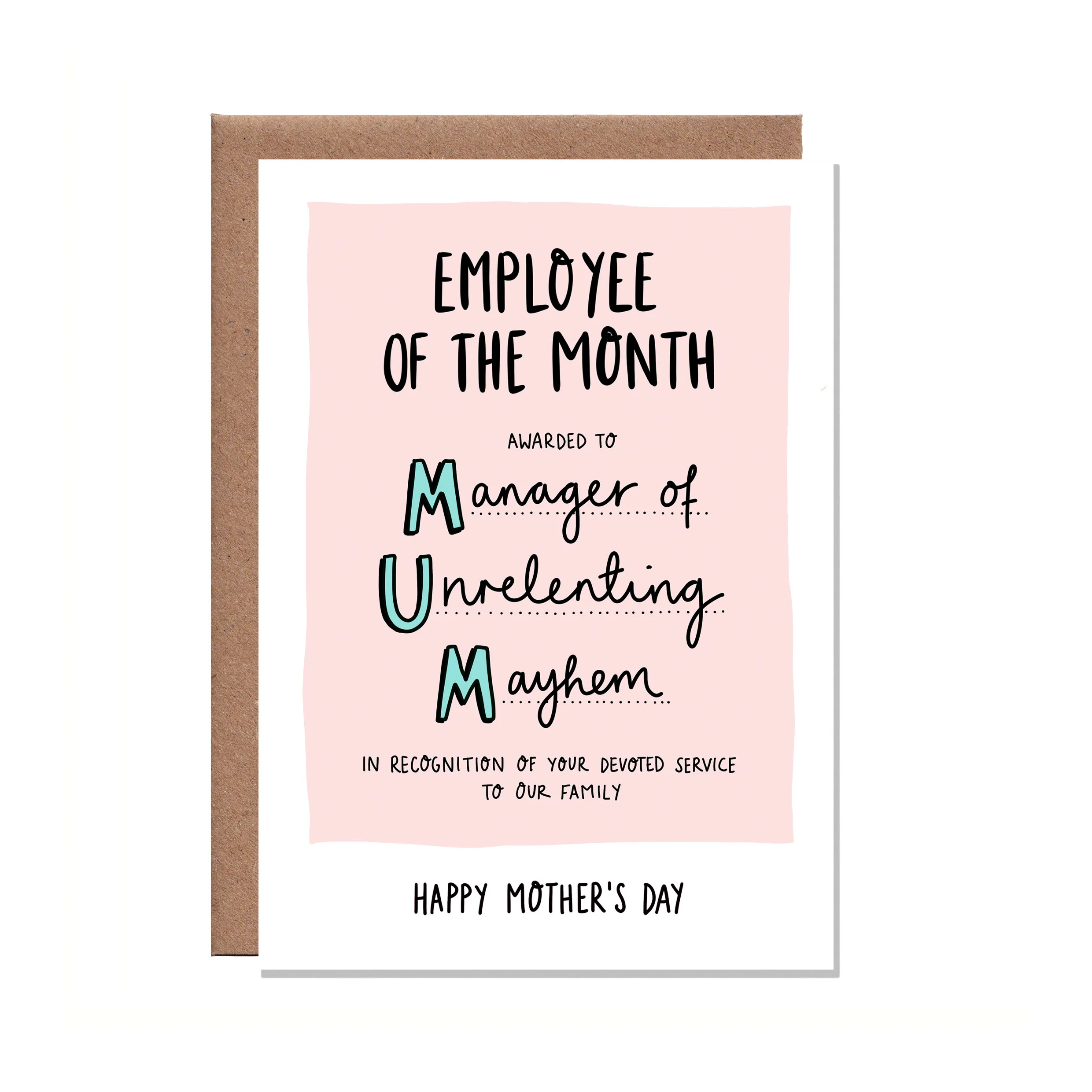Employee of The Month Mother's Day Card