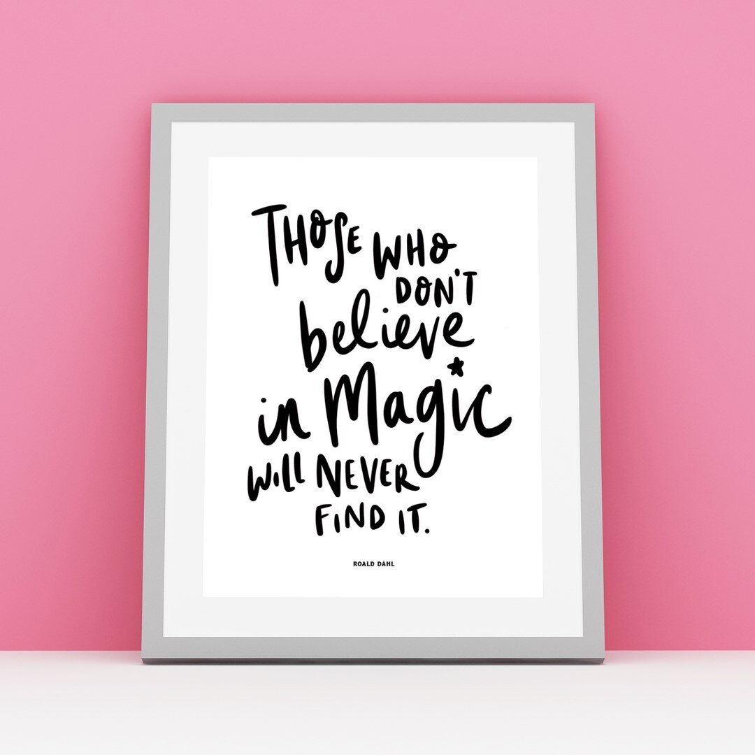 Monday Magic - A lovely little quote from one of my favourite children's authors - good old Roald!✨⠀⠀⠀⠀⠀⠀⠀⠀⠀
.⠀⠀⠀⠀⠀⠀⠀⠀⠀
.⠀⠀⠀⠀⠀⠀⠀⠀⠀
#mondaymagic #roalddahl #print #childrensbedroom #playroomdecor #literaryquotes #handlettering #believeinmagic #positiv