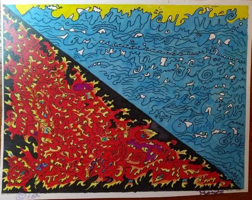 “H2O/Fire” by artist Shanti, purchased by Anton in Seattle in 2010 - an example of the skills found among our vulnerable neighbors