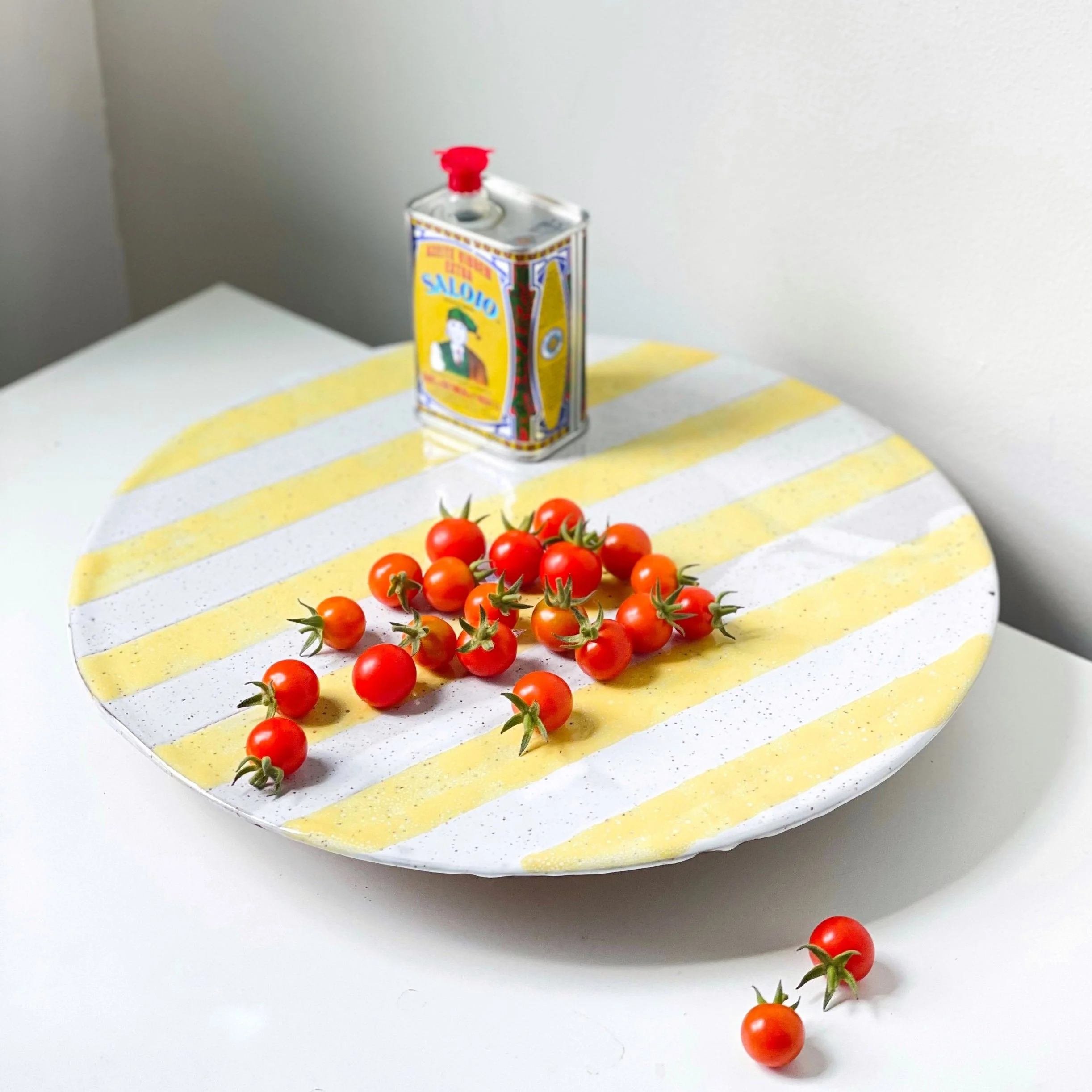 Made To Order: Striped Lazy Susan - Yellow