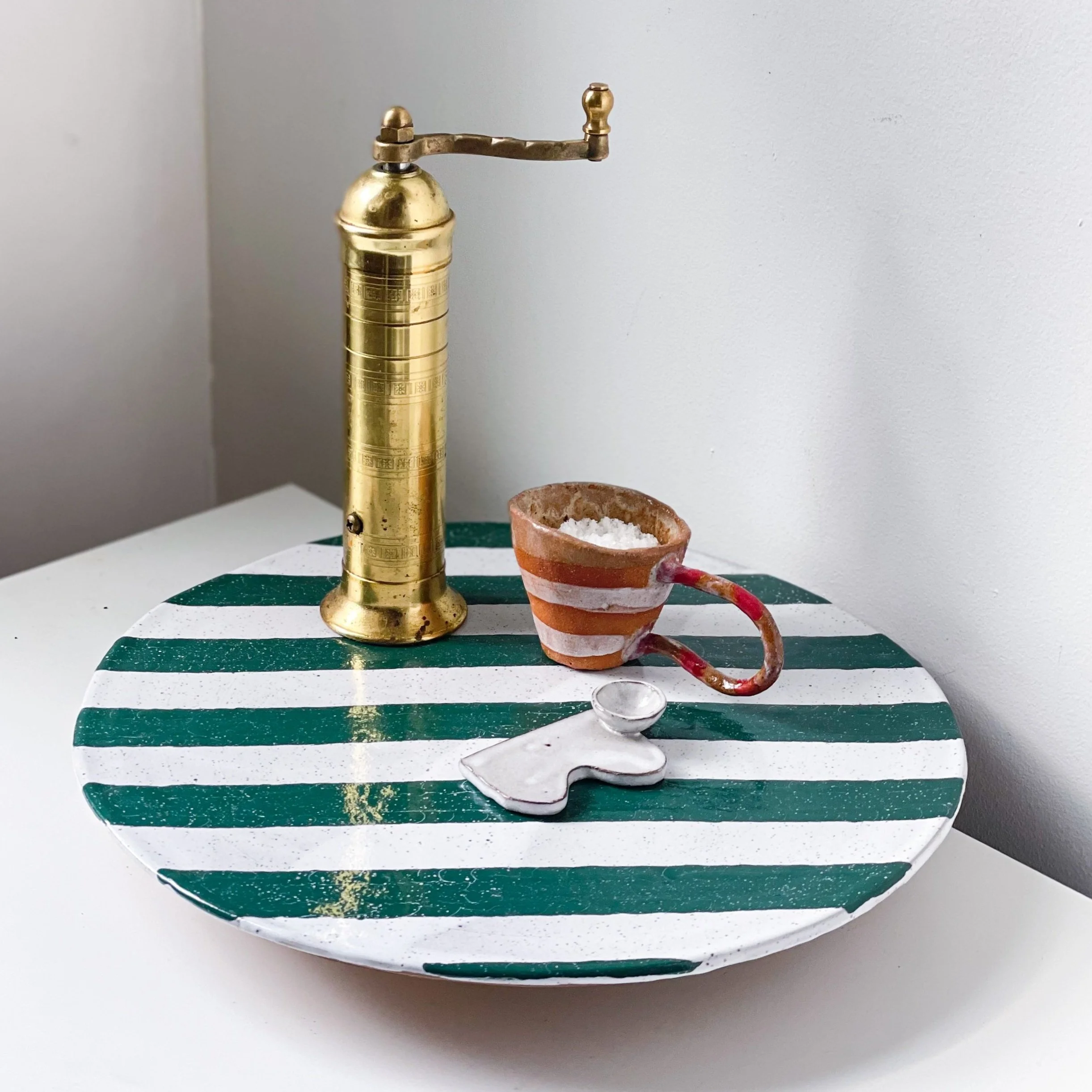 Made-To-Order: Striped Lazy Susan - Green