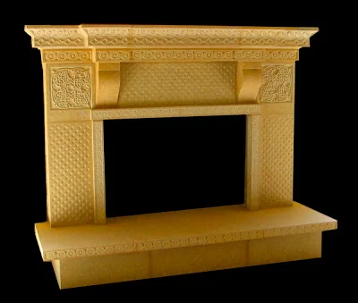 Celtic Fireplace, Minnesota Kasota Limestone, 9' x 6' x 3', Private Residence, Warren, NJ 2005