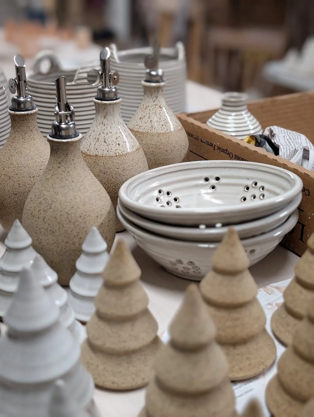 I am not a big fan of the holiday pressure to buy all the stuff.  However, I do sell stuff.  It's a real conundrum.  No pressure...but if you do want to buy my pottery I am wrapping up a big restock for @woodysmercantile.  I will also be in Portland,