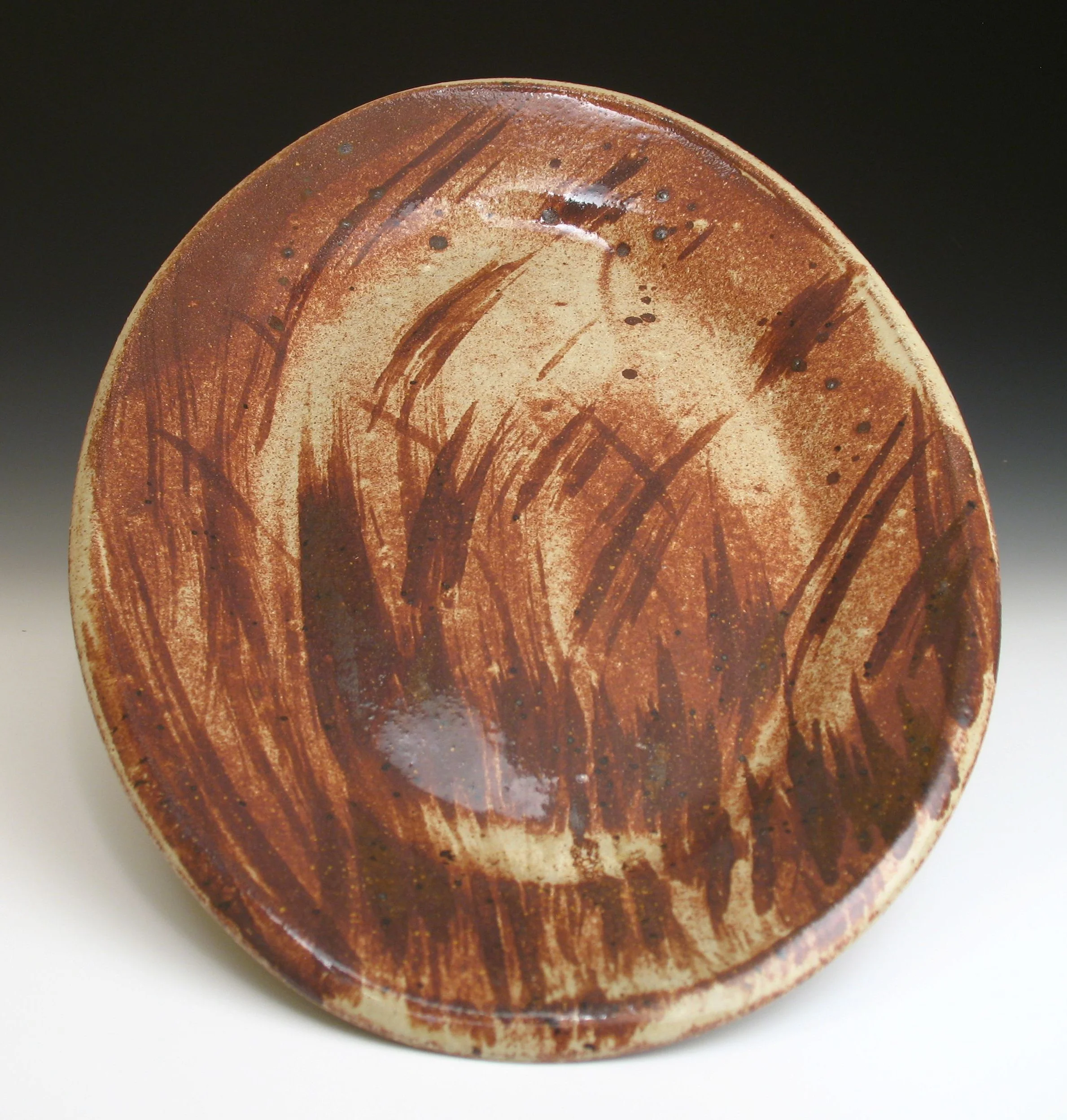 Light Stoneware with Red Iron Oxide Brushwork