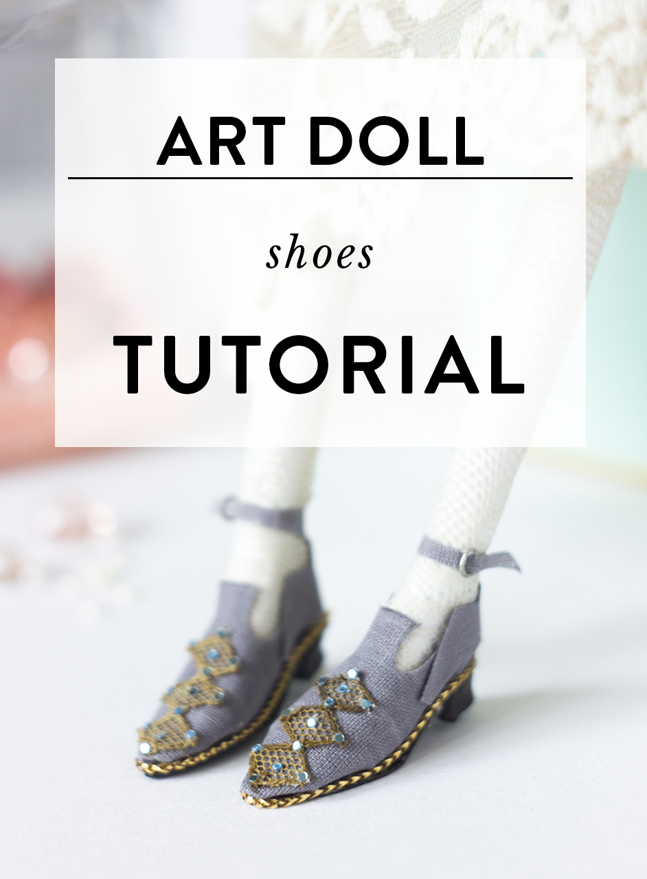 Miniature art doll shoes tutorial — Adele Po.