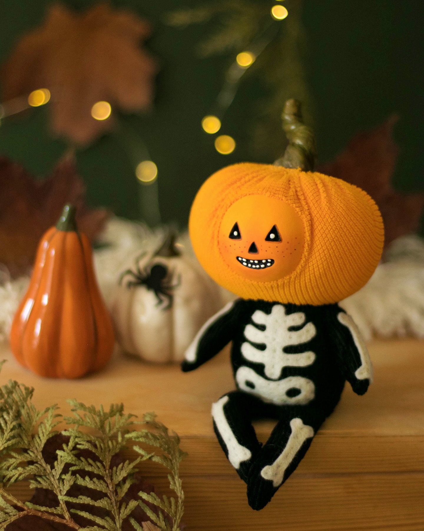 Halloween is still months away, but I wanted to share that I have a new doll in my shop 🥳 Meet this spooky-cute pumpkin doll featuring its own Halloween costume 🎃 Save this post for the future decor idea or get one early, link is in the bio!