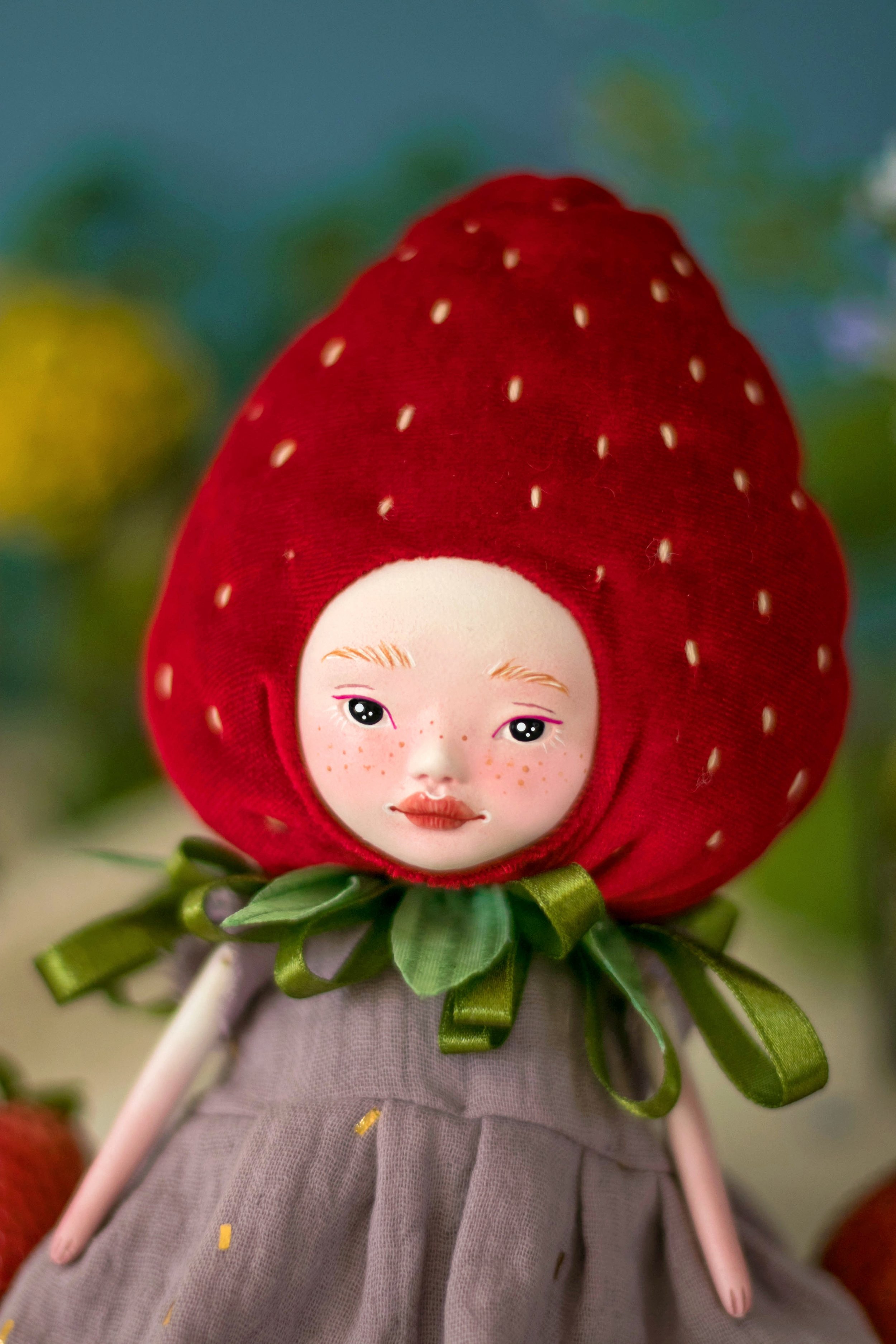 Strawberry girl doll by Adele Po.