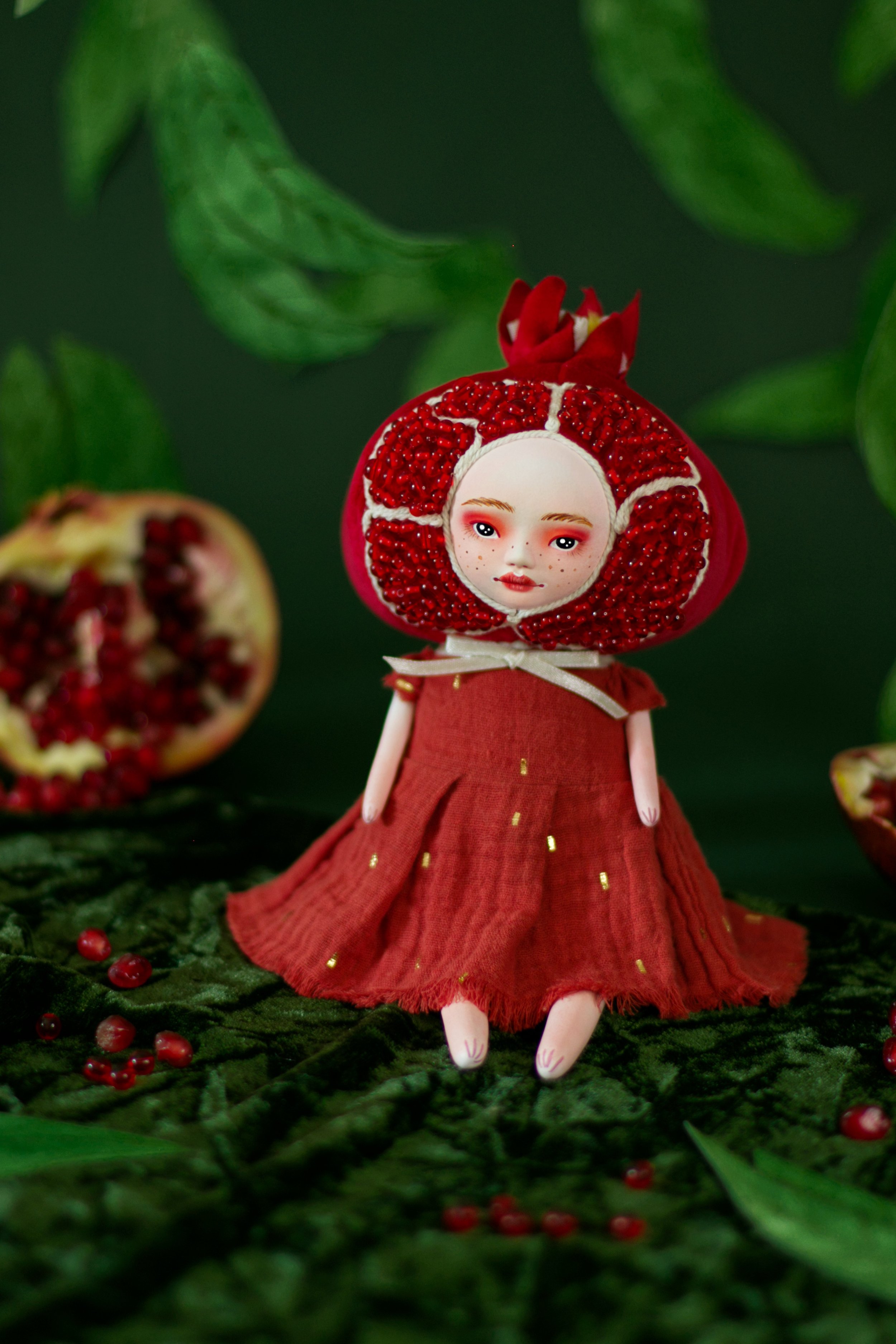 Pomegranate Art Doll