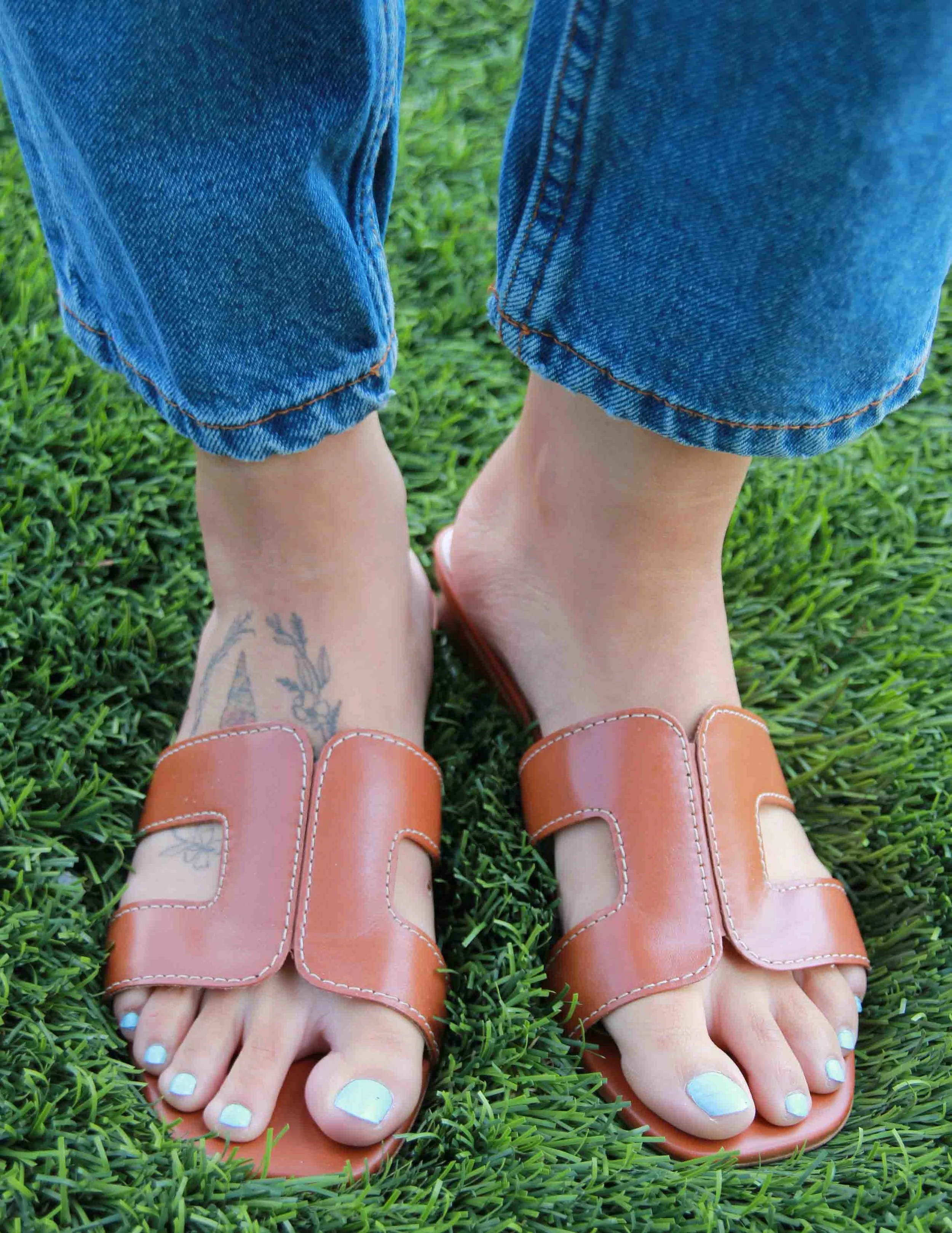 Me Wearing Dune London Loupe Slider Sandal